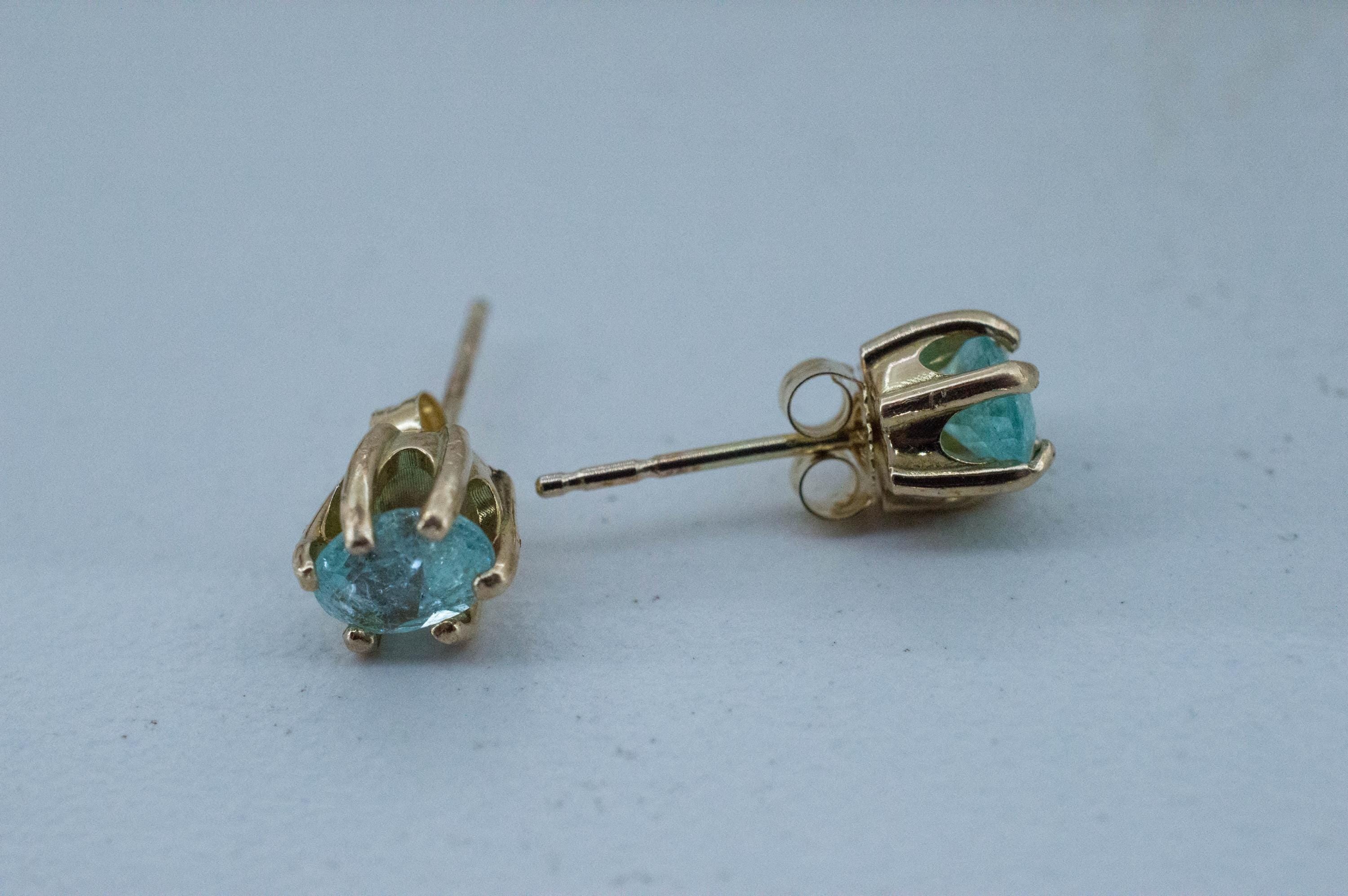 Paraiba Tourmaline Earrings; Natural Brazilian Tourmaline, 1.010cts - Mark Oliver Gems