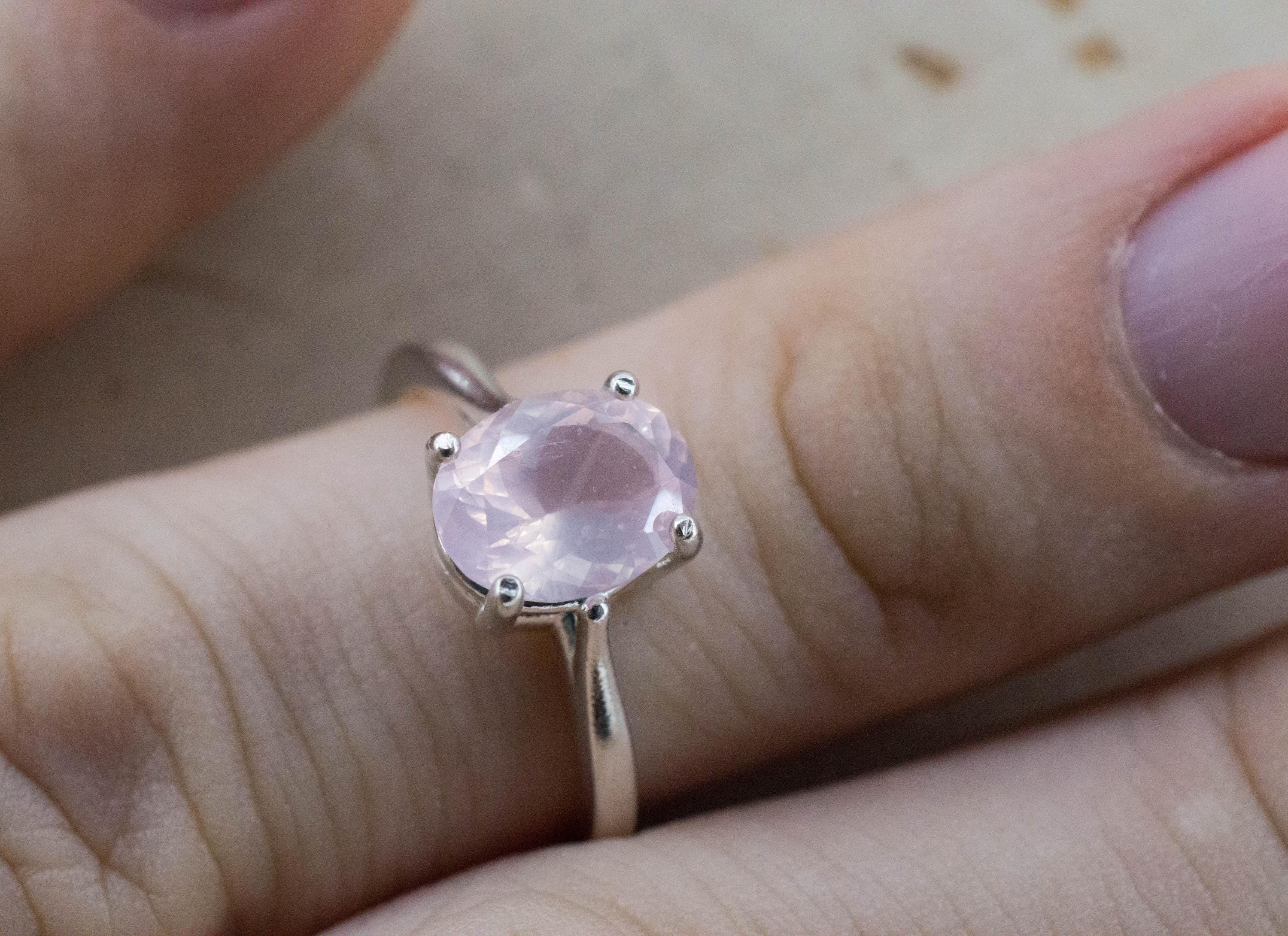 Rose Quartz Ring; Natural Untreated Brazil Quartz; 1.730cts - Mark Oliver Gems