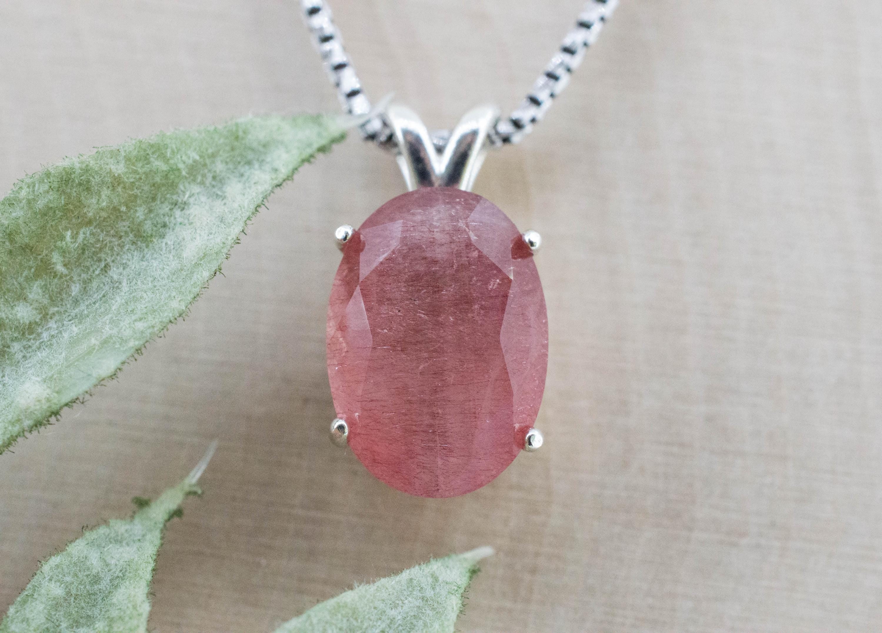 Strawberry Quartz Pendant; Natural Untreated Mexico Strawberry Quartz; 5.200cts - Mark Oliver Gems