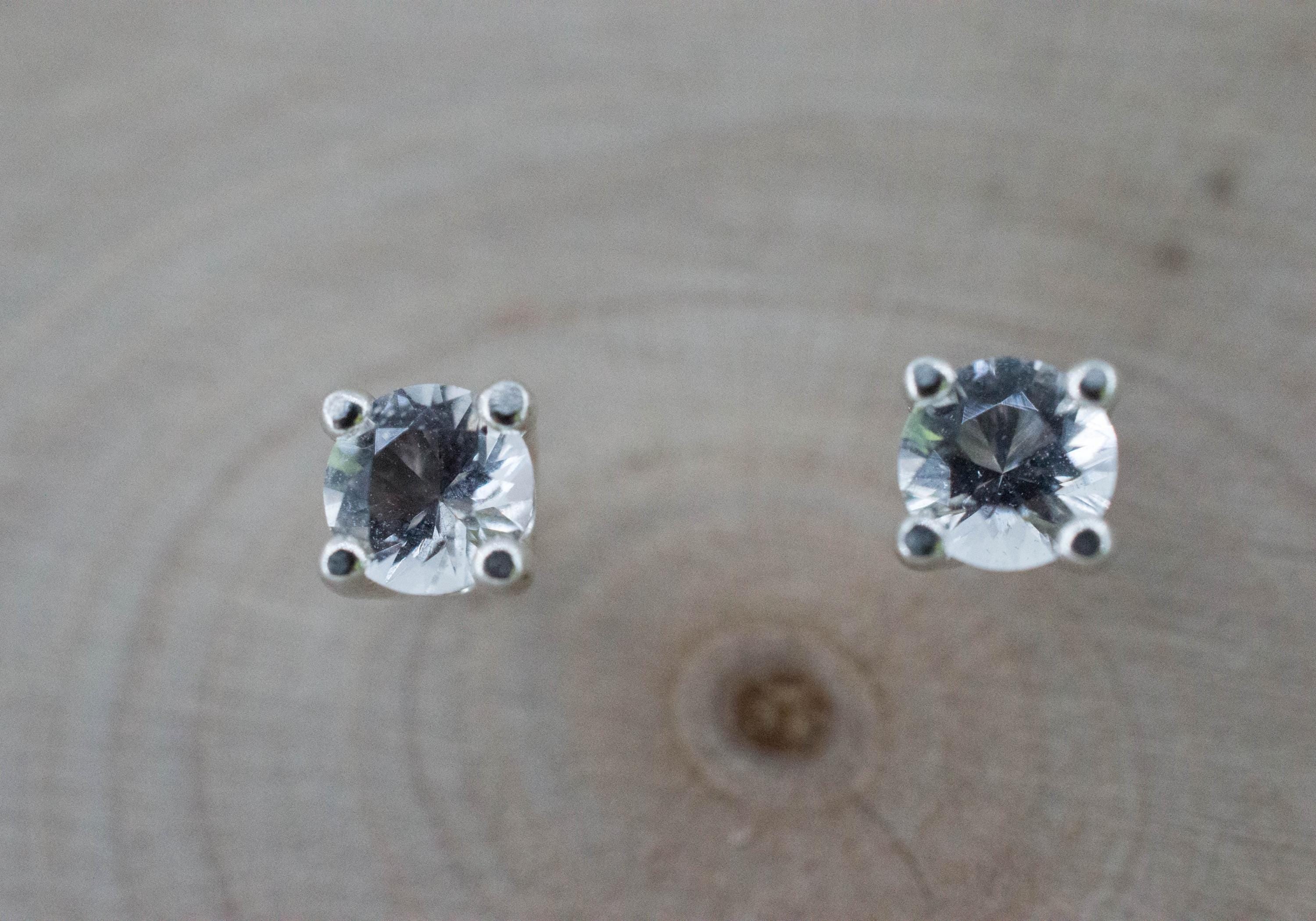 Herkimer Diamond Earrings, Natural Untreated New York Quartz; 0.295cts - Mark Oliver Gems