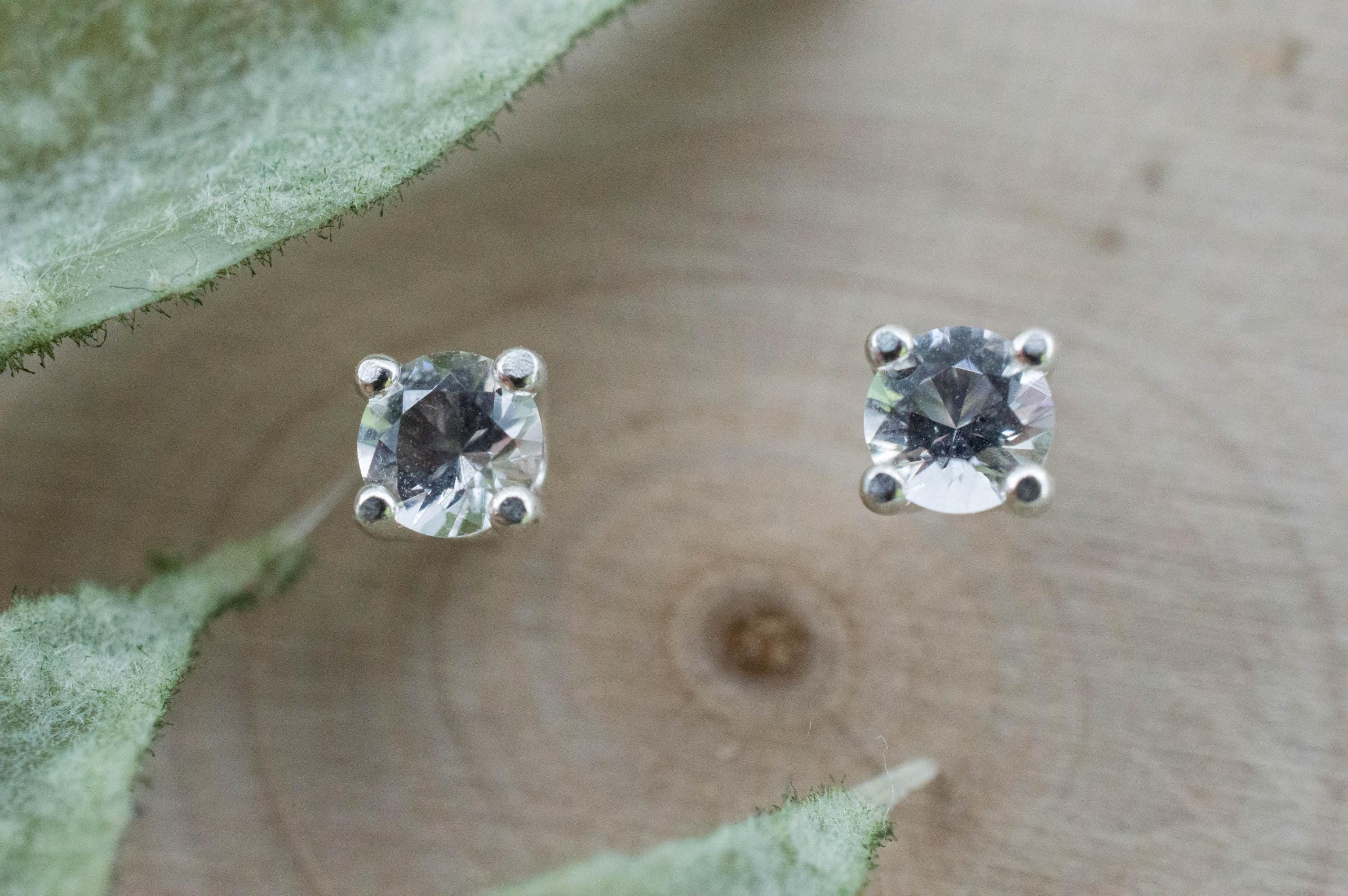 Herkimer Diamond Earrings, Natural Untreated New York Quartz; 0.295cts - Mark Oliver Gems
