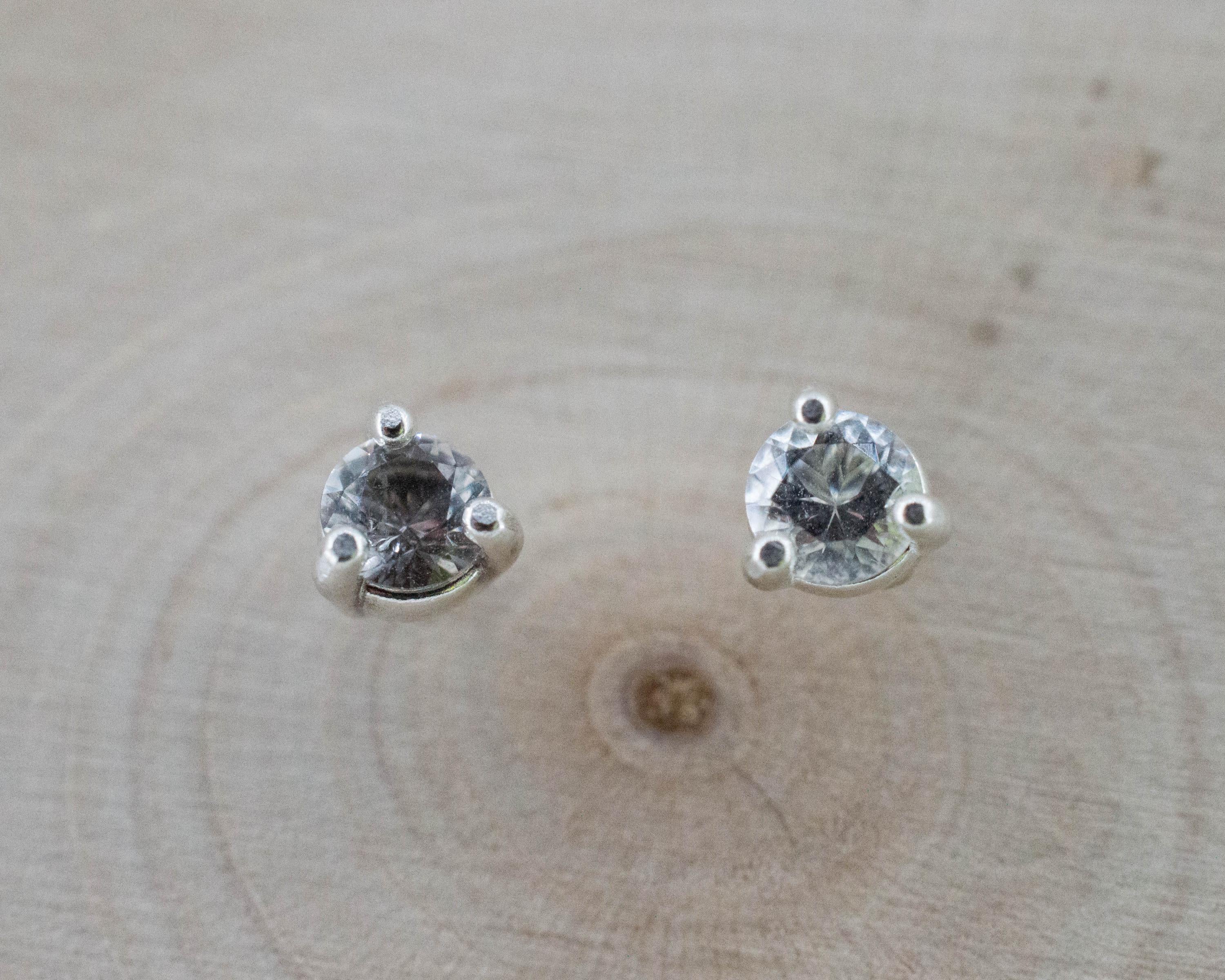 Herkimer Diamond Earrings, Natural Untreated New York Quartz; 0.310cts - Mark Oliver Gems