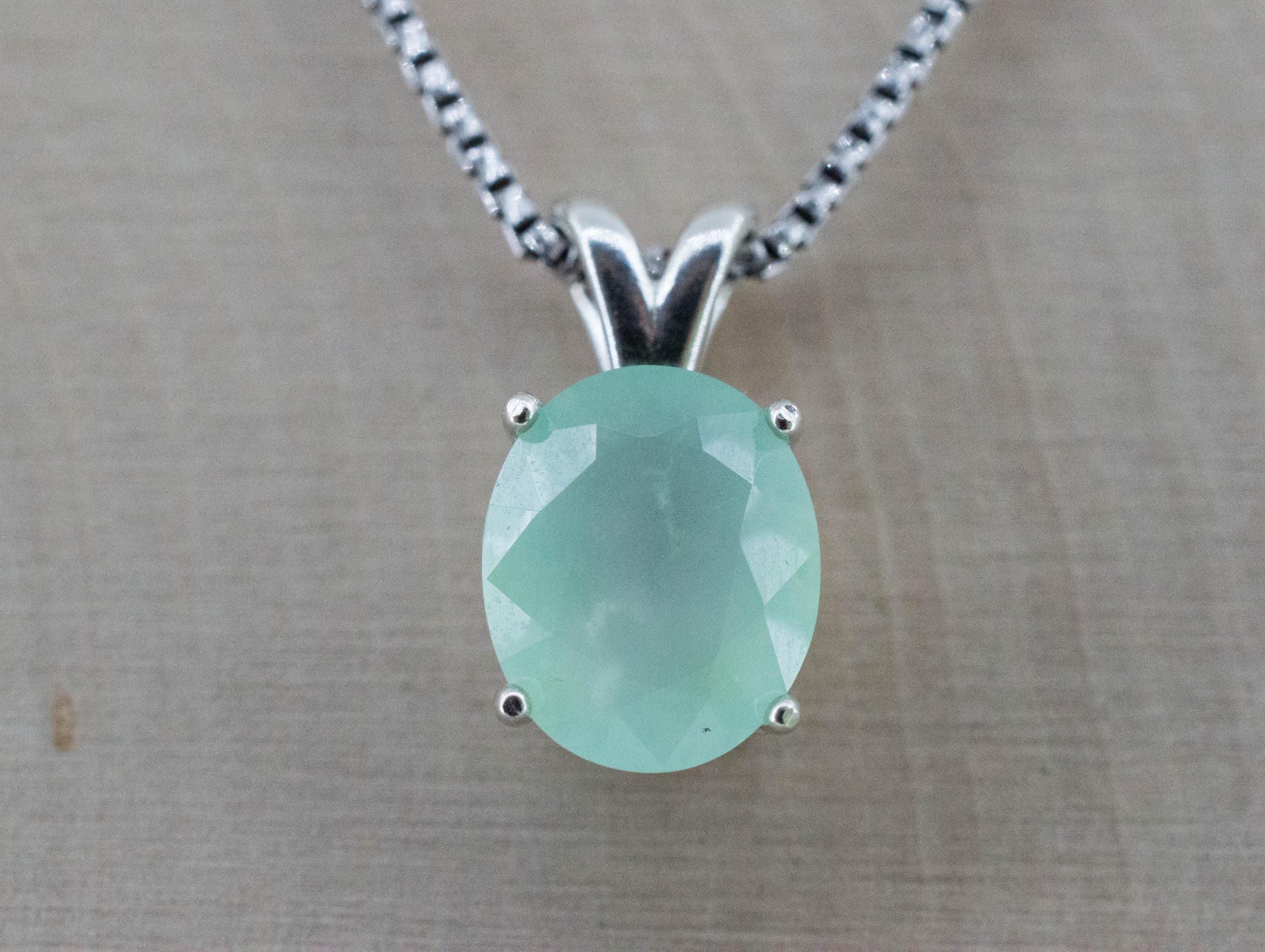 Chrysoprase Pendant; Natural Untreated Australia Chrysoprase; 2.805cts - Mark Oliver Gems