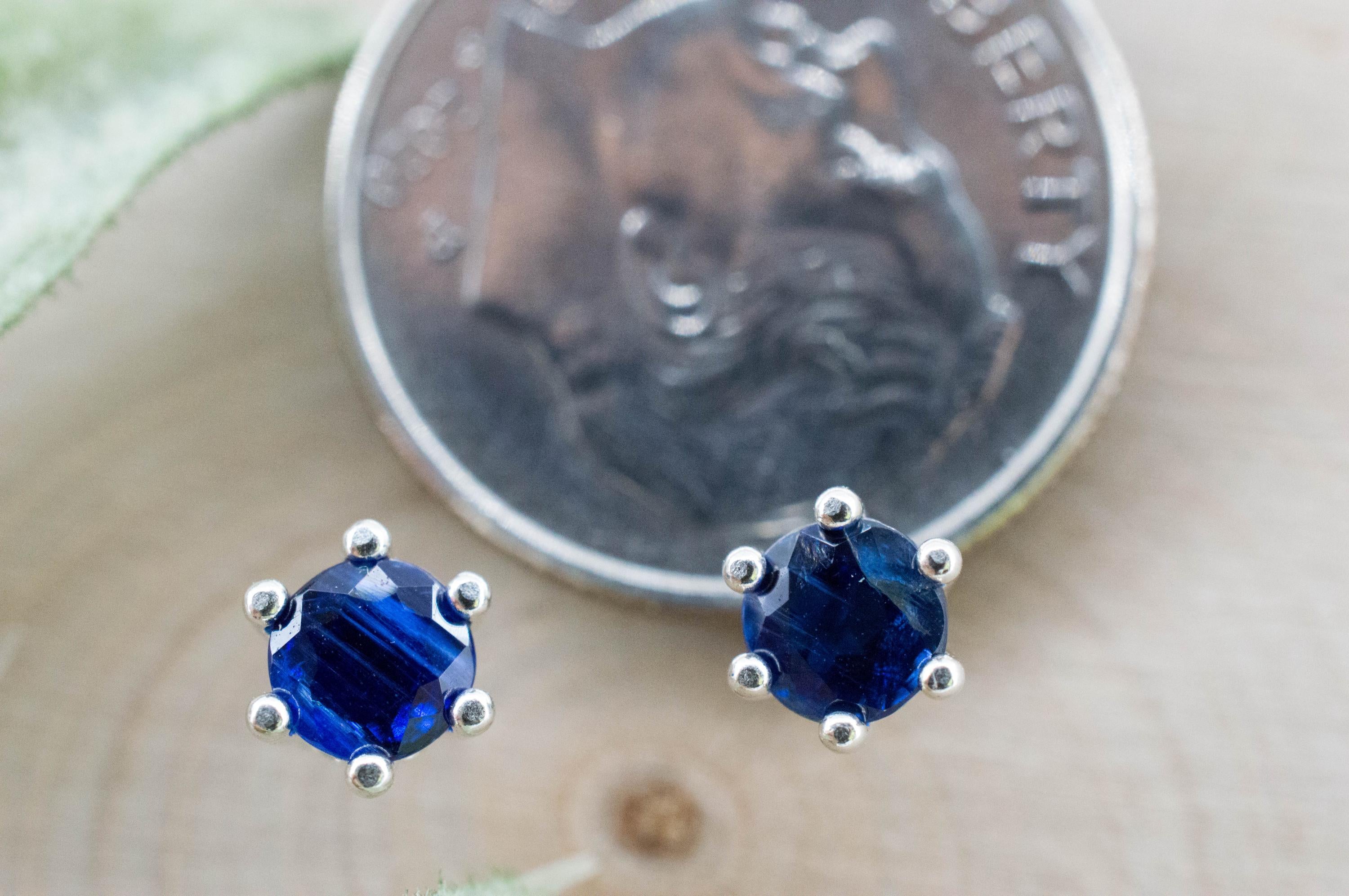 Kyanite Earrings; Natural Untreated Nepal Kyanite; 0.795cts - Mark Oliver Gems