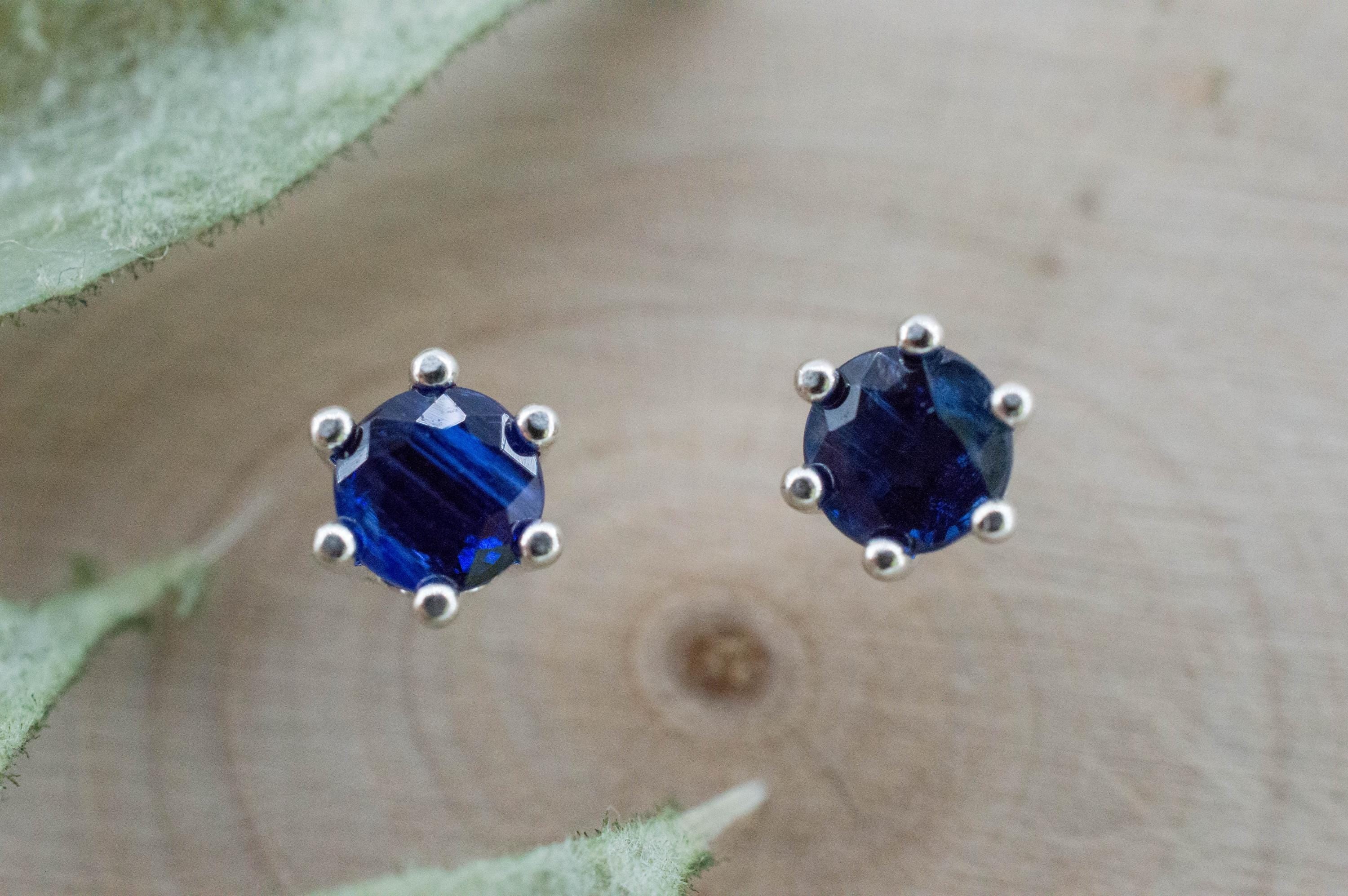 Kyanite Earrings; Natural Untreated Nepal Kyanite; 0.795cts - Mark Oliver Gems