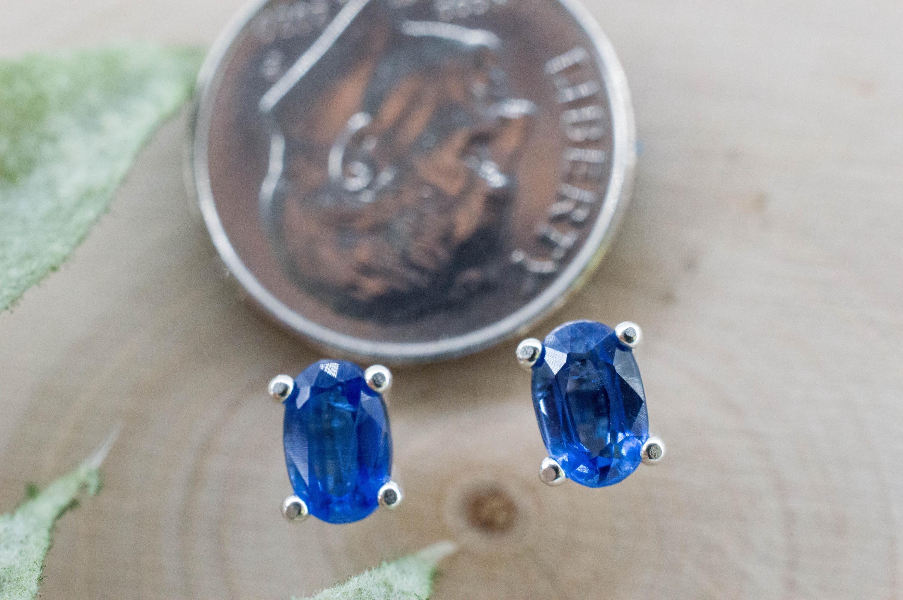 Kyanite Earrings; Natural Untreated Nepal Kyanite; 1.215cts - Mark Oliver Gems