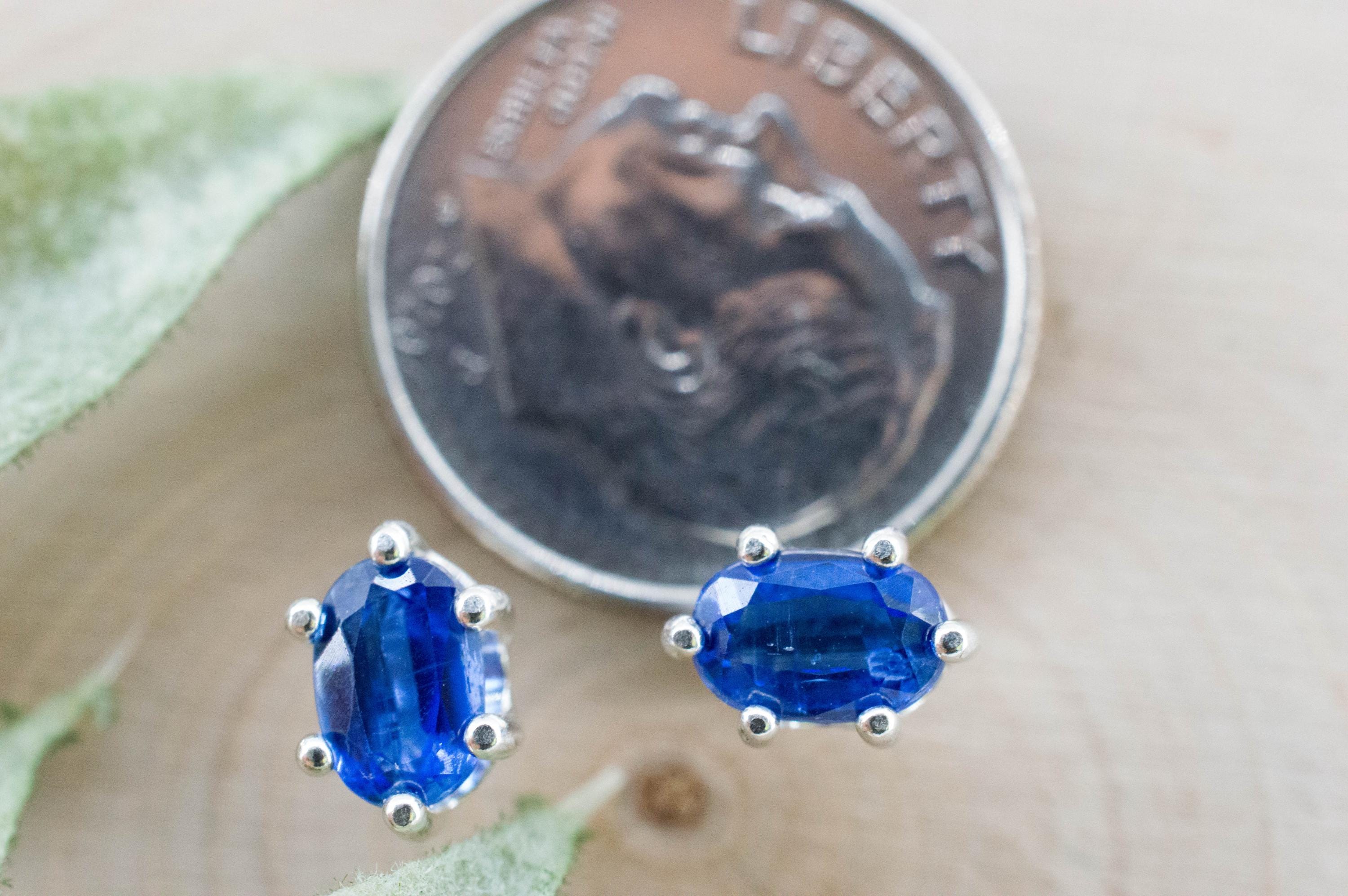 Kyanite Earrings; Natural Untreated Nepal Kyanite; 1.370cts - Mark Oliver Gems