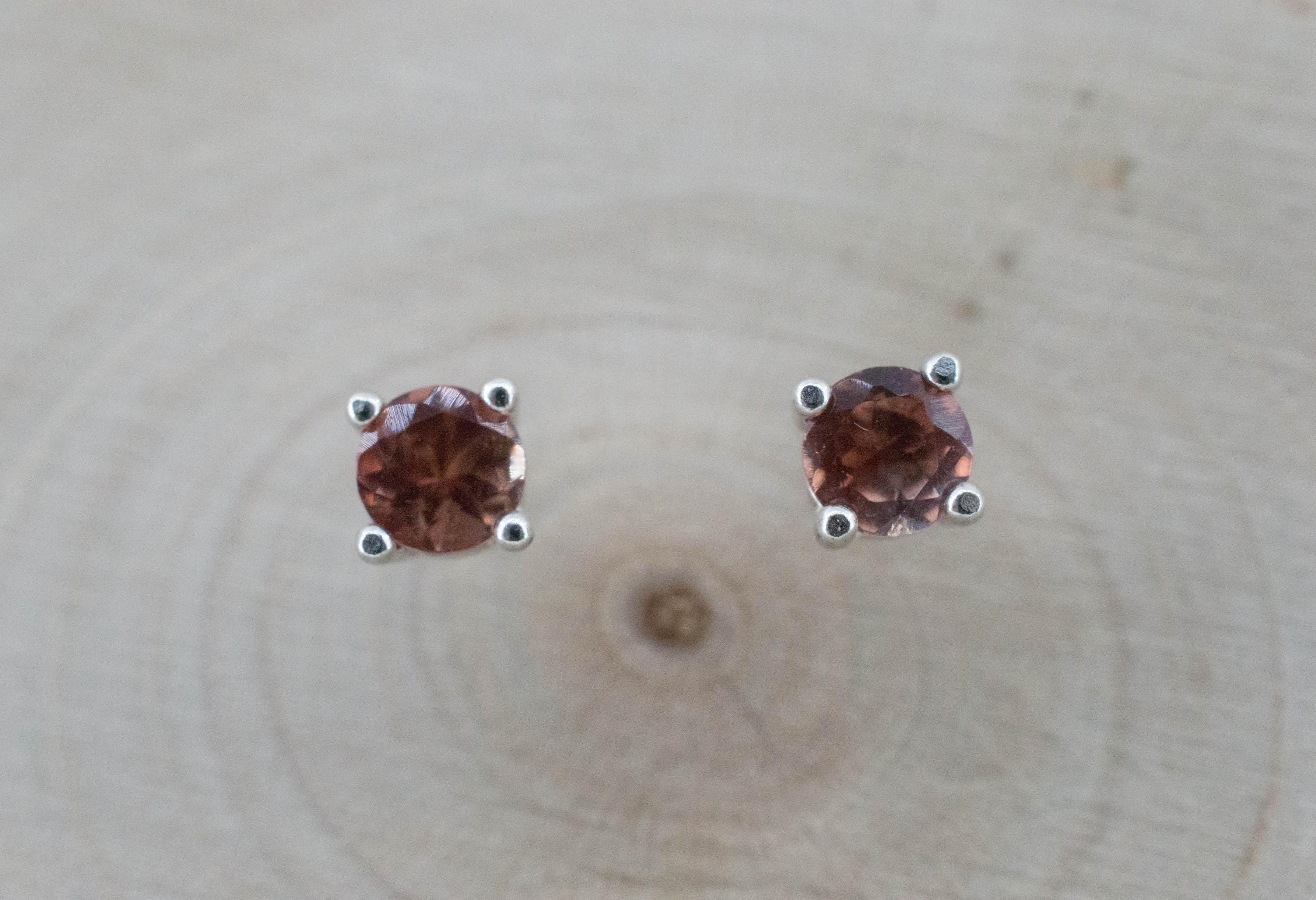 Oregon Sunstone Earrings; Natural Untreated USA Sunstone; 0.425cts - Mark Oliver Gems