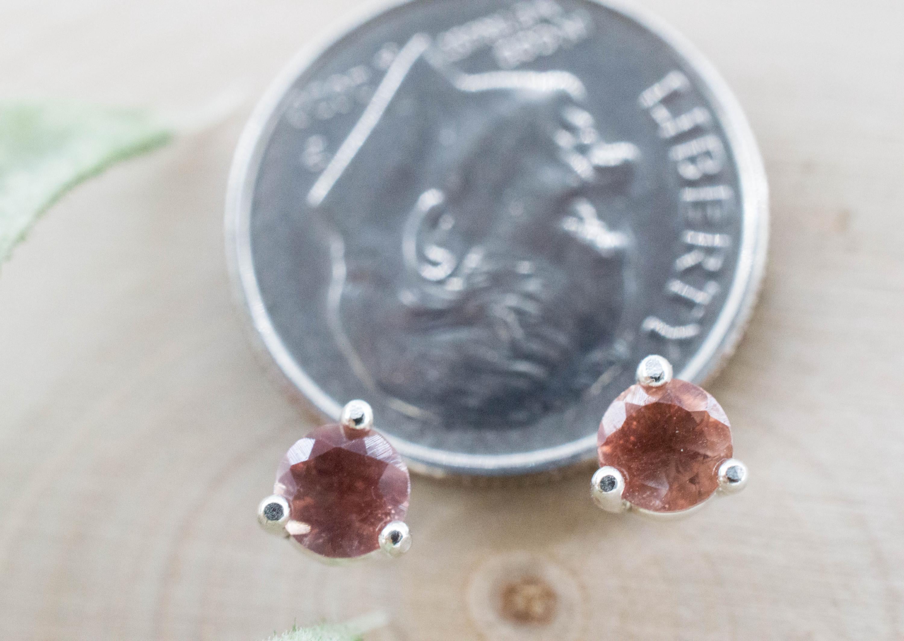 Oregon Sunstone Earrings; Natural Untreated USA Sunstone; 0.435cts - Mark Oliver Gems
