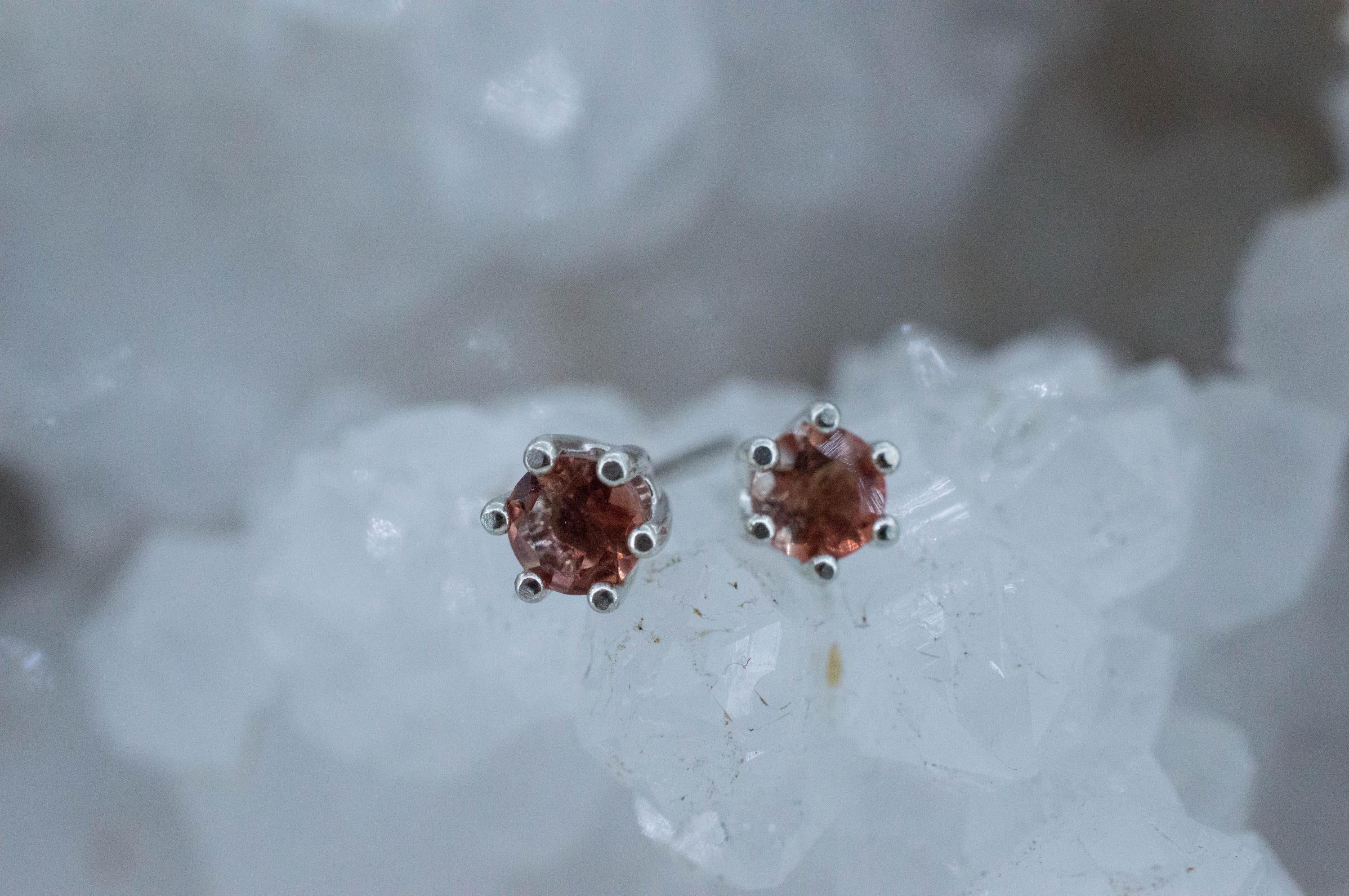 Oregon Sunstone Earrings; Natural Untreated USA Sunstone; 0.440cts - Mark Oliver Gems