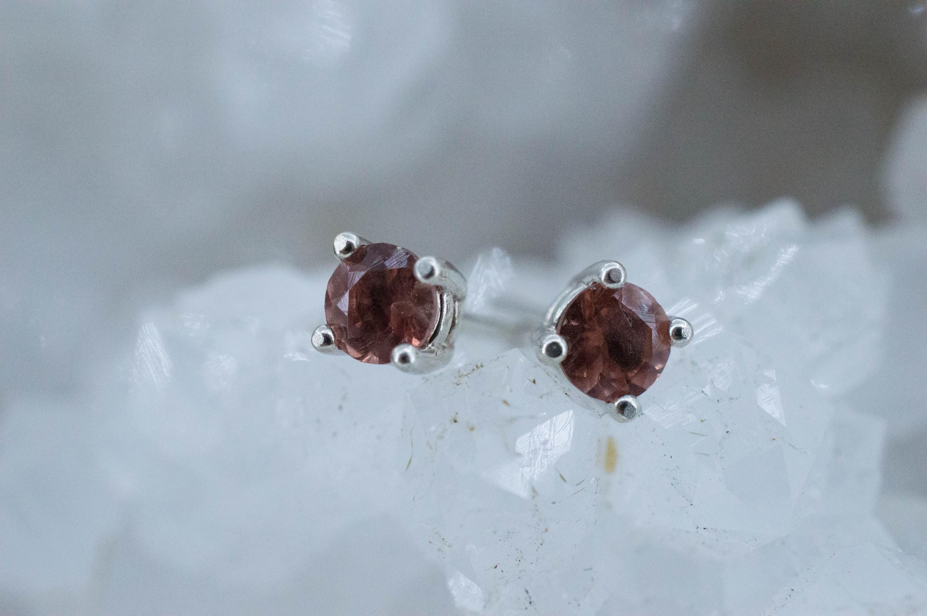 Oregon Sunstone Earrings; Natural Untreated USA Sunstone; 0.445cts - Mark Oliver Gems