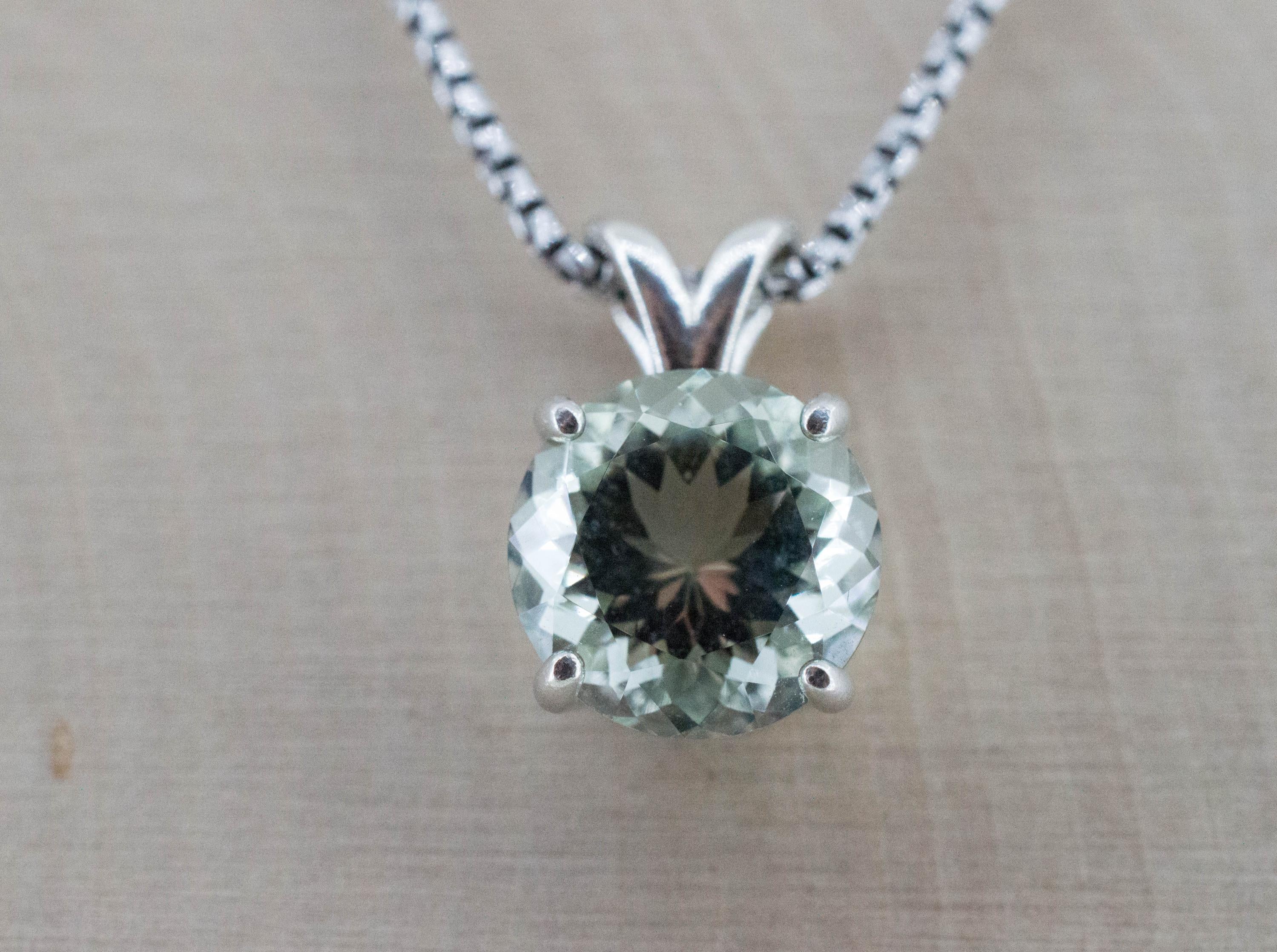 Prasiolite Pendant; Natural Brazil Green Amethyst; 3.450cts - Mark Oliver Gems