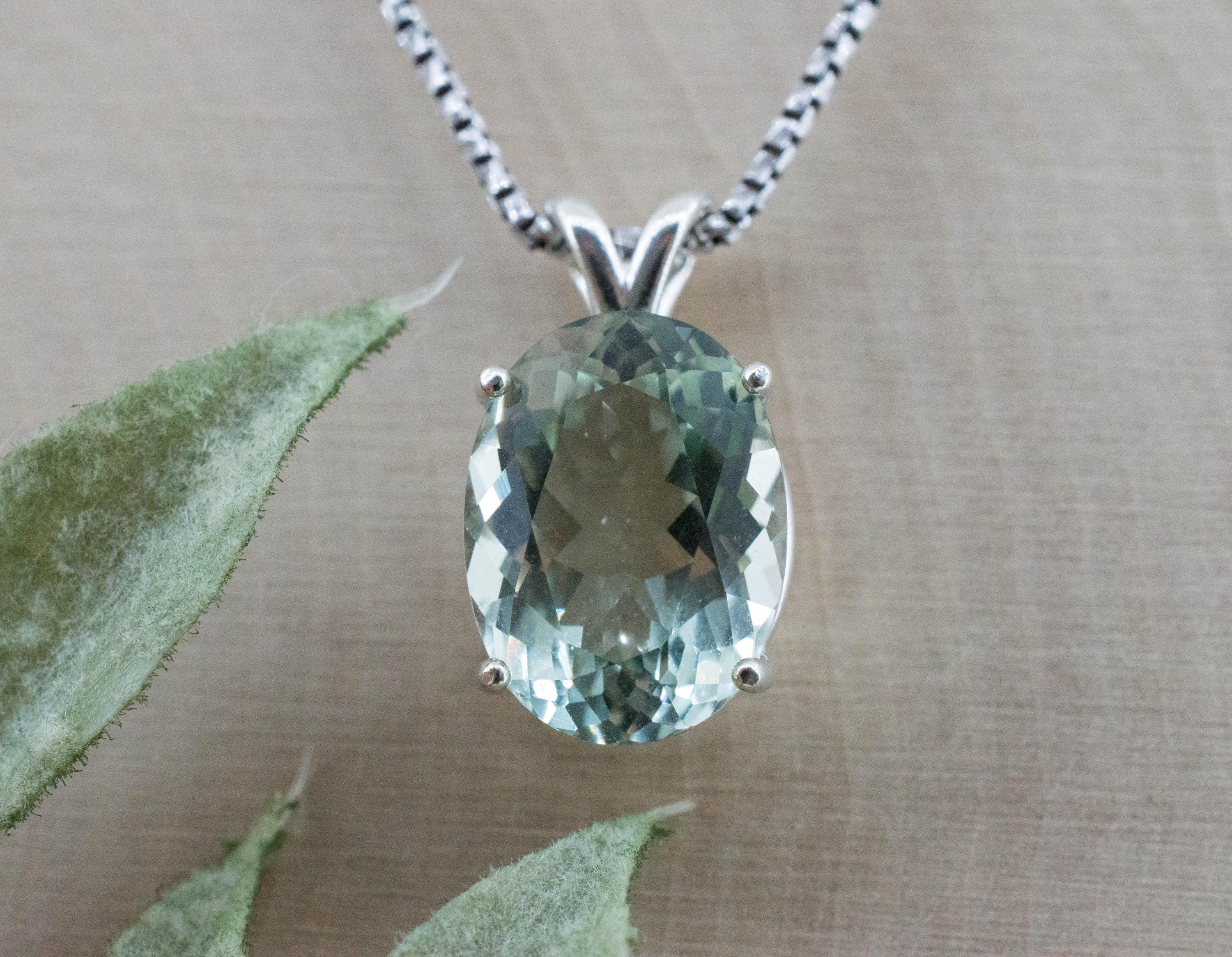 Prasiolite Pendant; Natural Brazil Green Amethyst; 7.185cts - Mark Oliver Gems