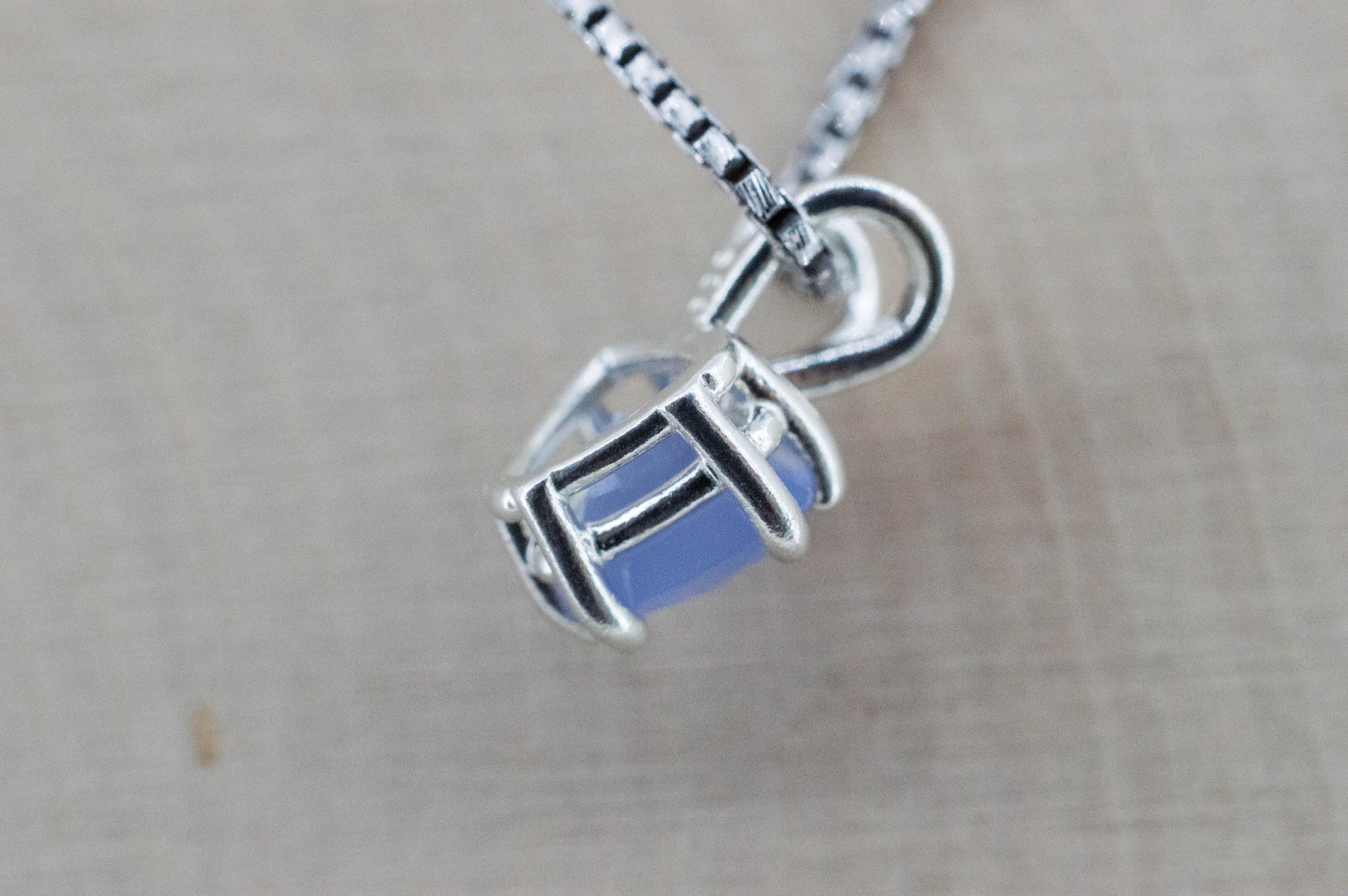 Blue Agate Pendant; Natural Untreated Namibia Agate; 1.200cts - Mark Oliver Gems