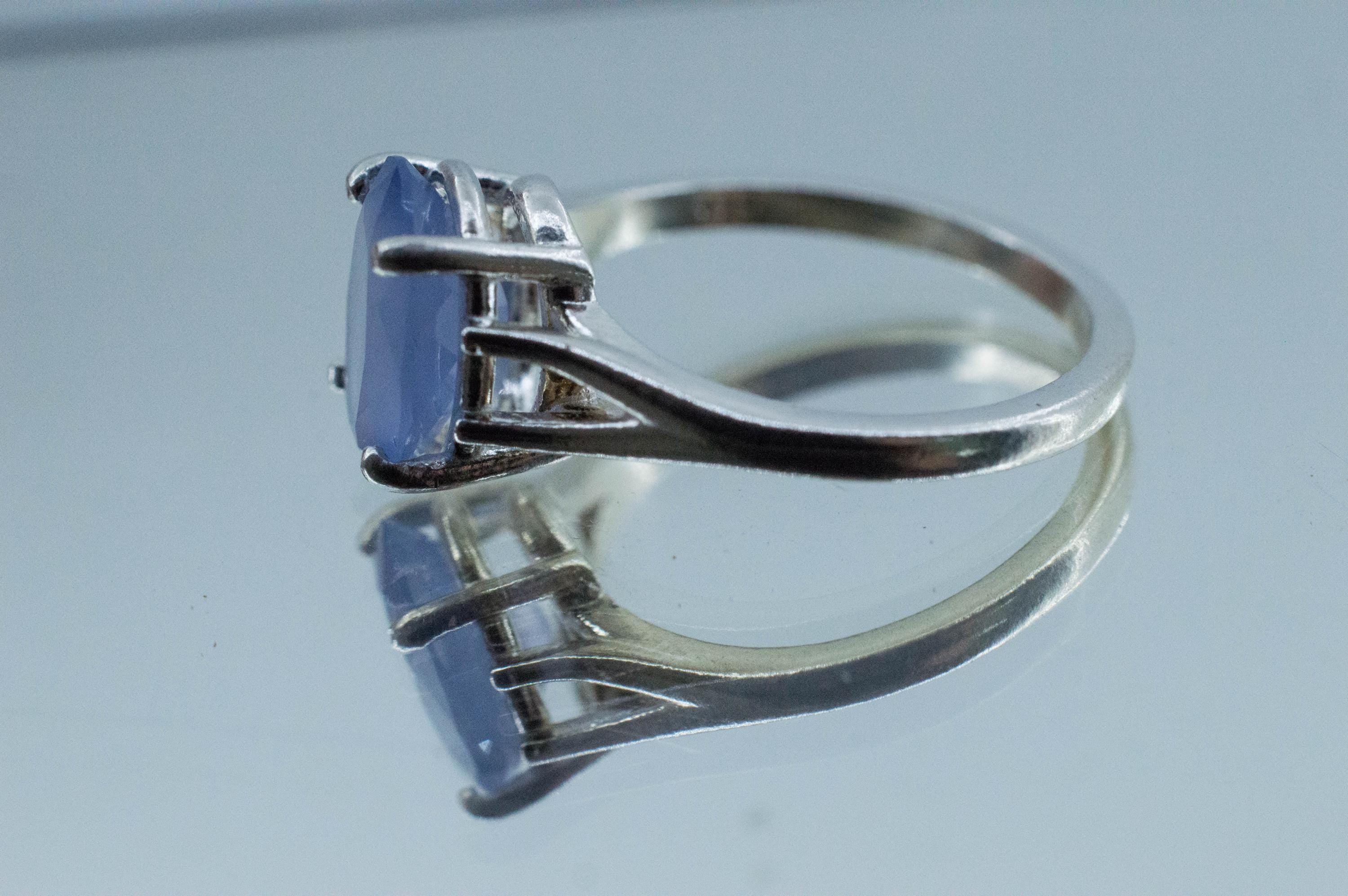 Blue Agate Ring; Natural Untreated Namibia Blue Agate; 1.945cts - Mark Oliver Gems