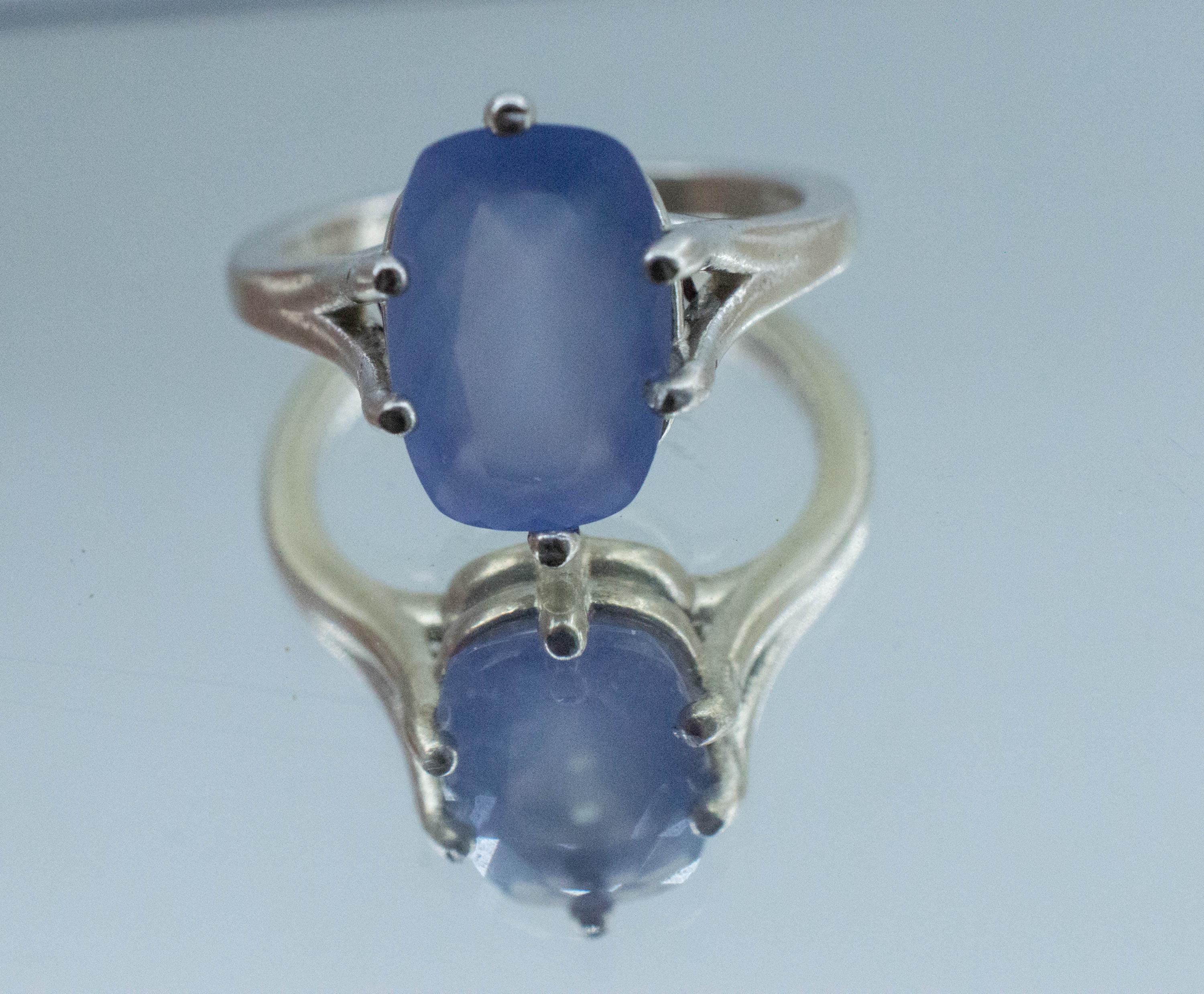 Blue Agate Ring; Natural Untreated Namibia Blue Agate; 2.825cts - Mark Oliver Gems