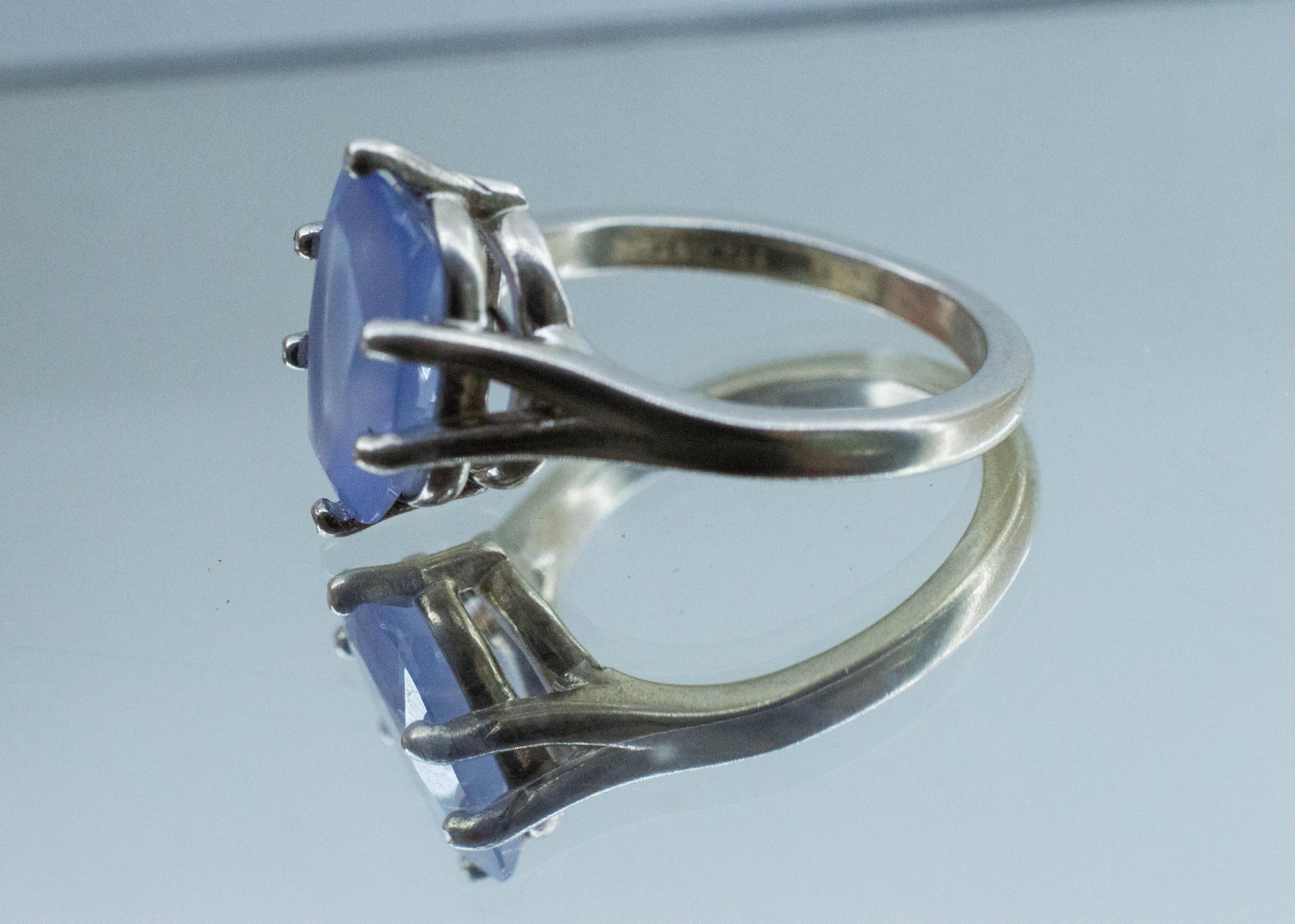 Blue Agate Ring; Natural Untreated Namibia Blue Agate; 2.825cts - Mark Oliver Gems