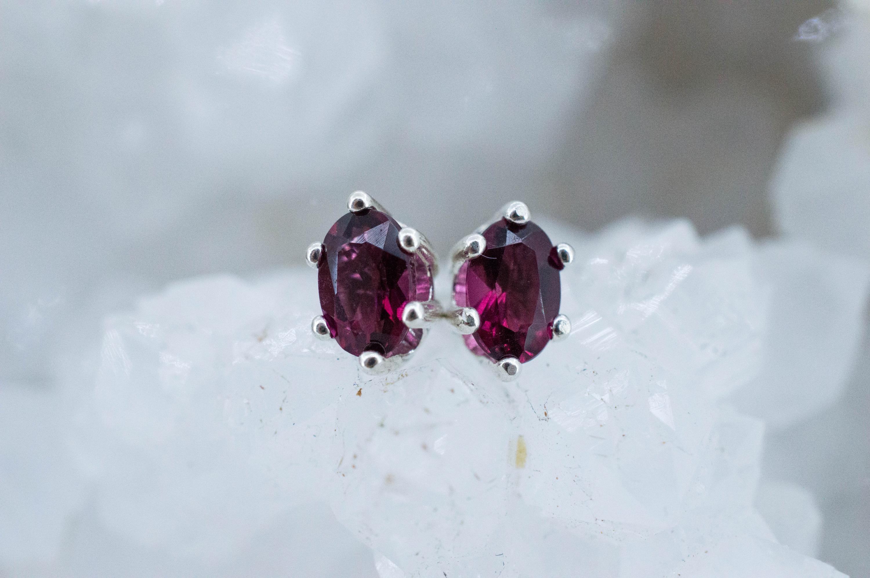 Rubellite Tourmaline Earrings; Natural Untreated Brazilian Tourmaline; 0.850cts - Mark Oliver Gems