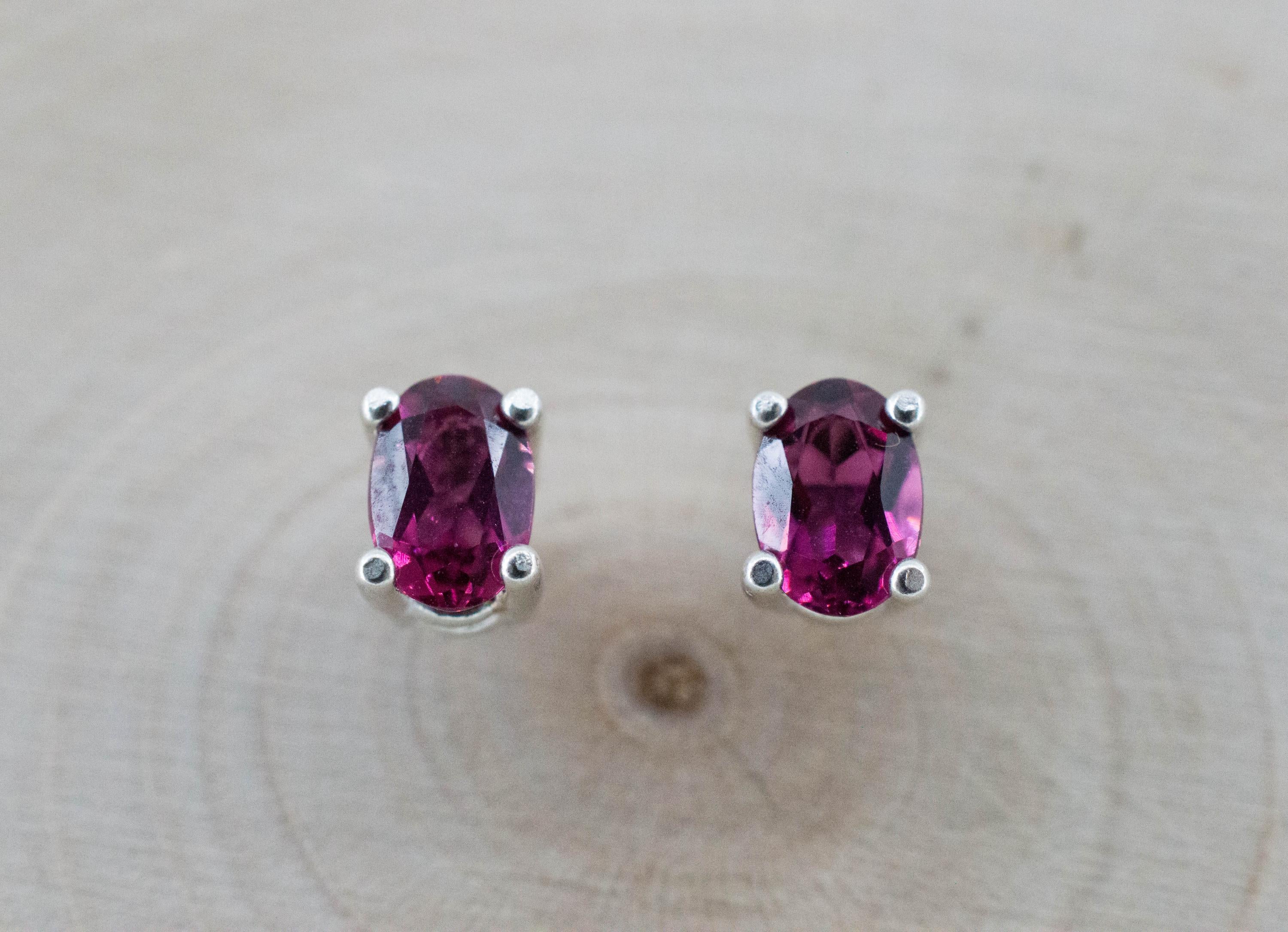 Rubellite Tourmaline Earrings; Natural Untreated Brazilian Tourmaline; 0.880cts - Mark Oliver Gems