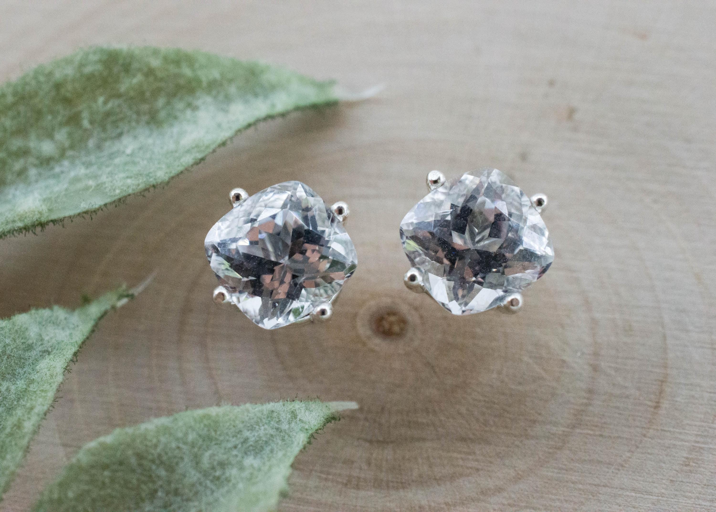 Topaz Earrings; Natural Untreated Brazil Topaz; 3.880cts