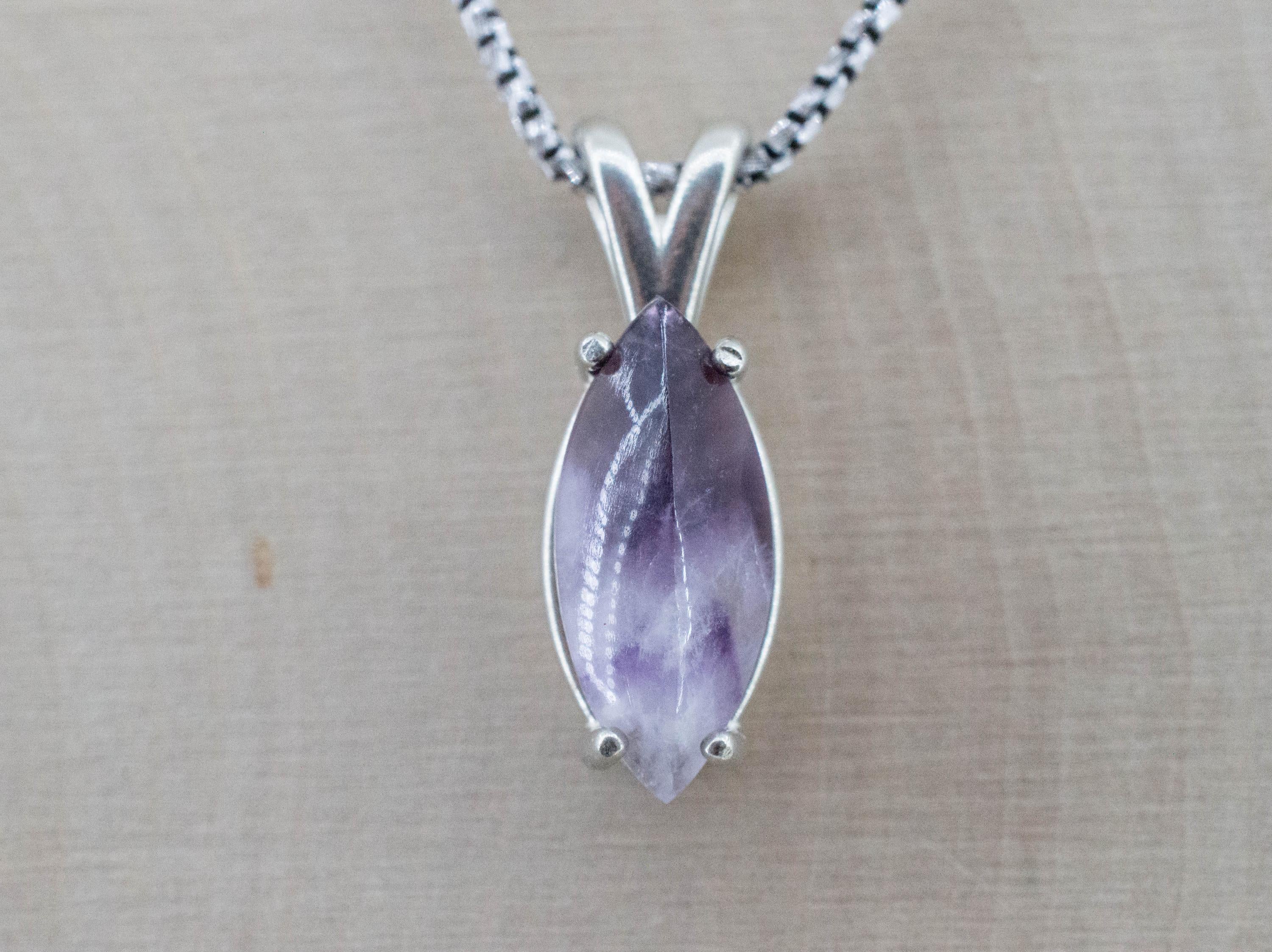 Chevron Amethyst Pendant, Natural Untreated Brazil Amethyst; 3.075cts