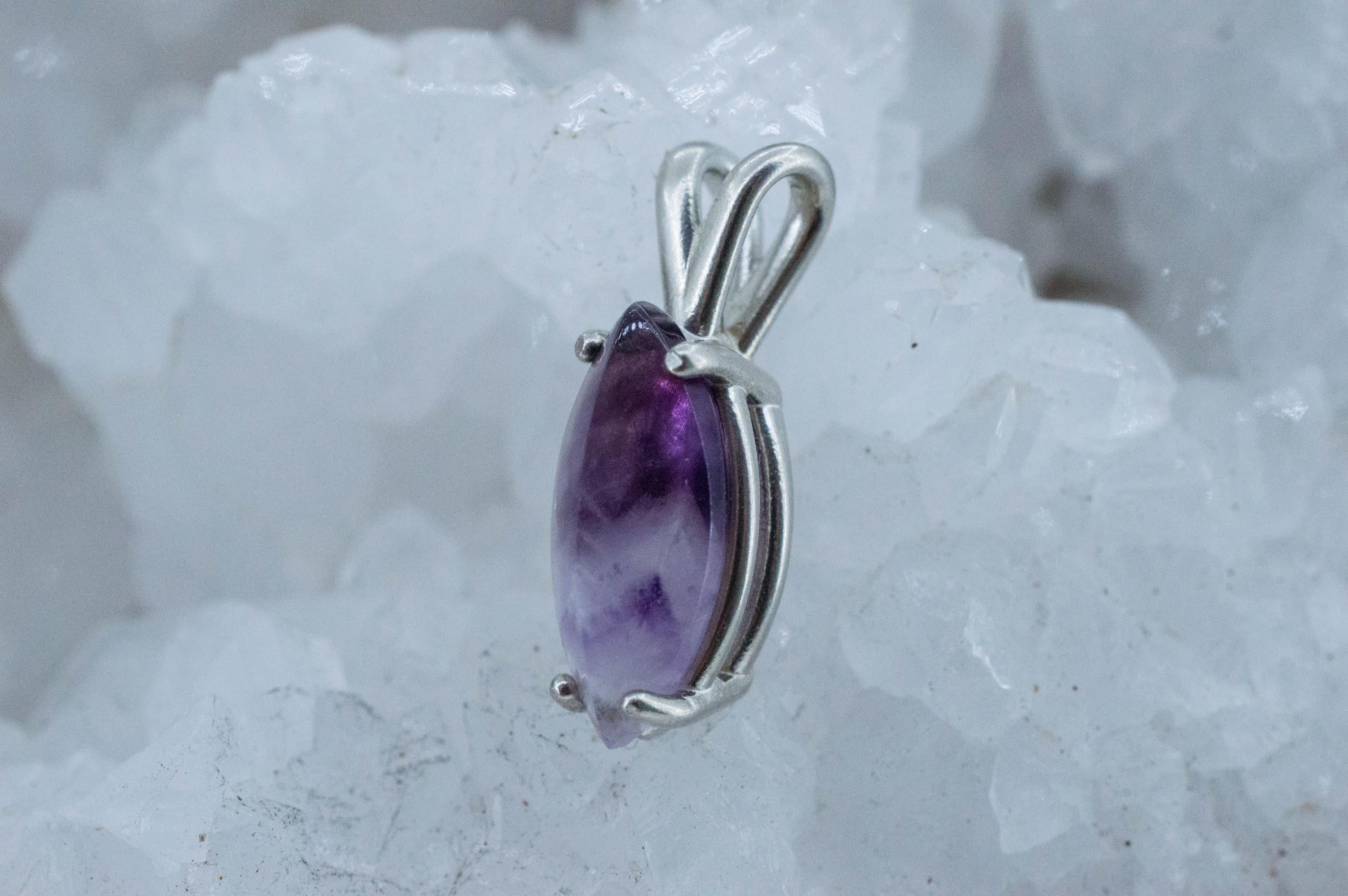 Chevron Amethyst Pendant, Natural Untreated Brazil Amethyst; 3.075cts