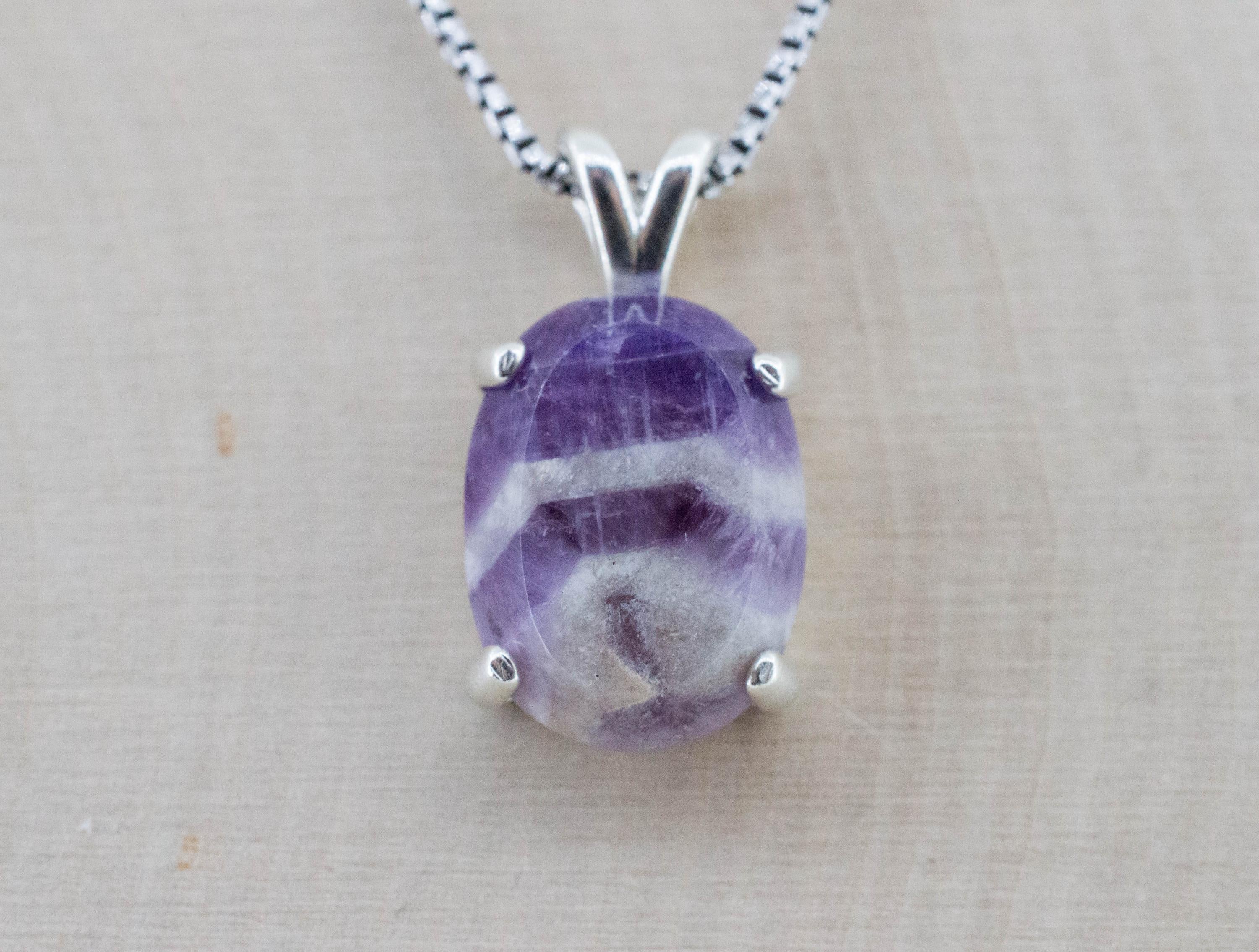 Chevron Amethyst Pendant, Natural Untreated Brazil Amethyst; 7.230cts