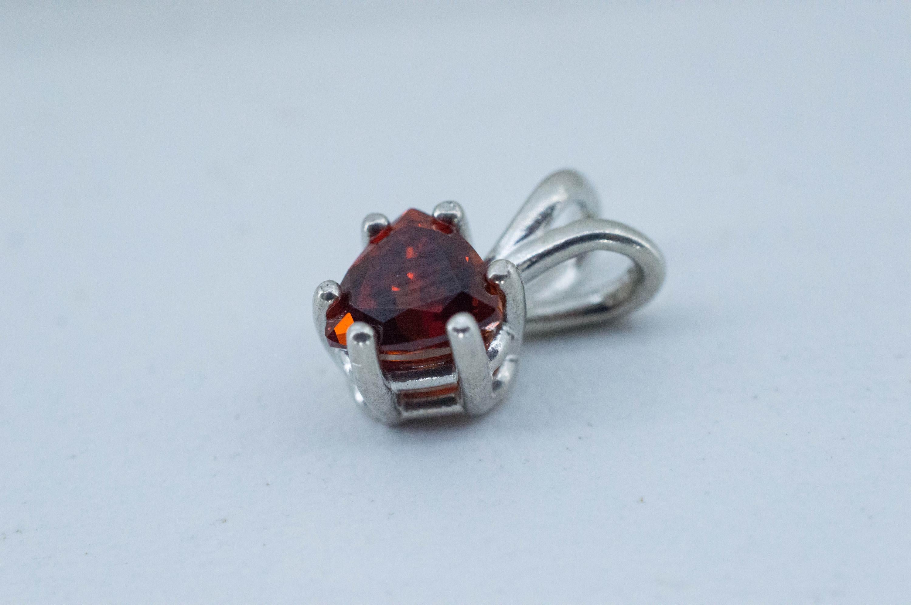 Spessartite Garnet Pendant; Natural Untreated Mozambique Garnet; 1.340cts