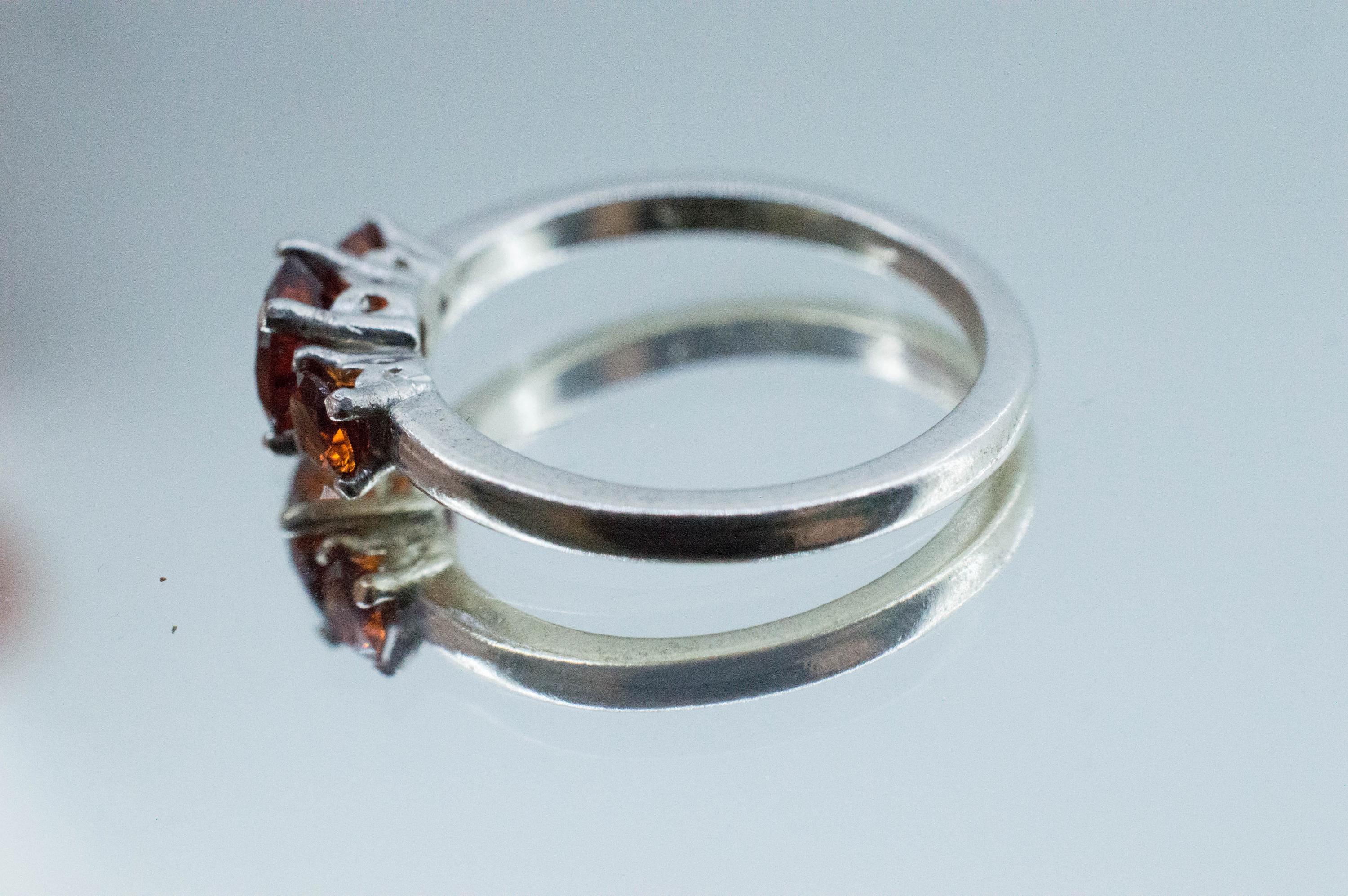 Spessartite Garnet Ring; Natural Untreated Tanzania Lindi Garnet; 1.340cts