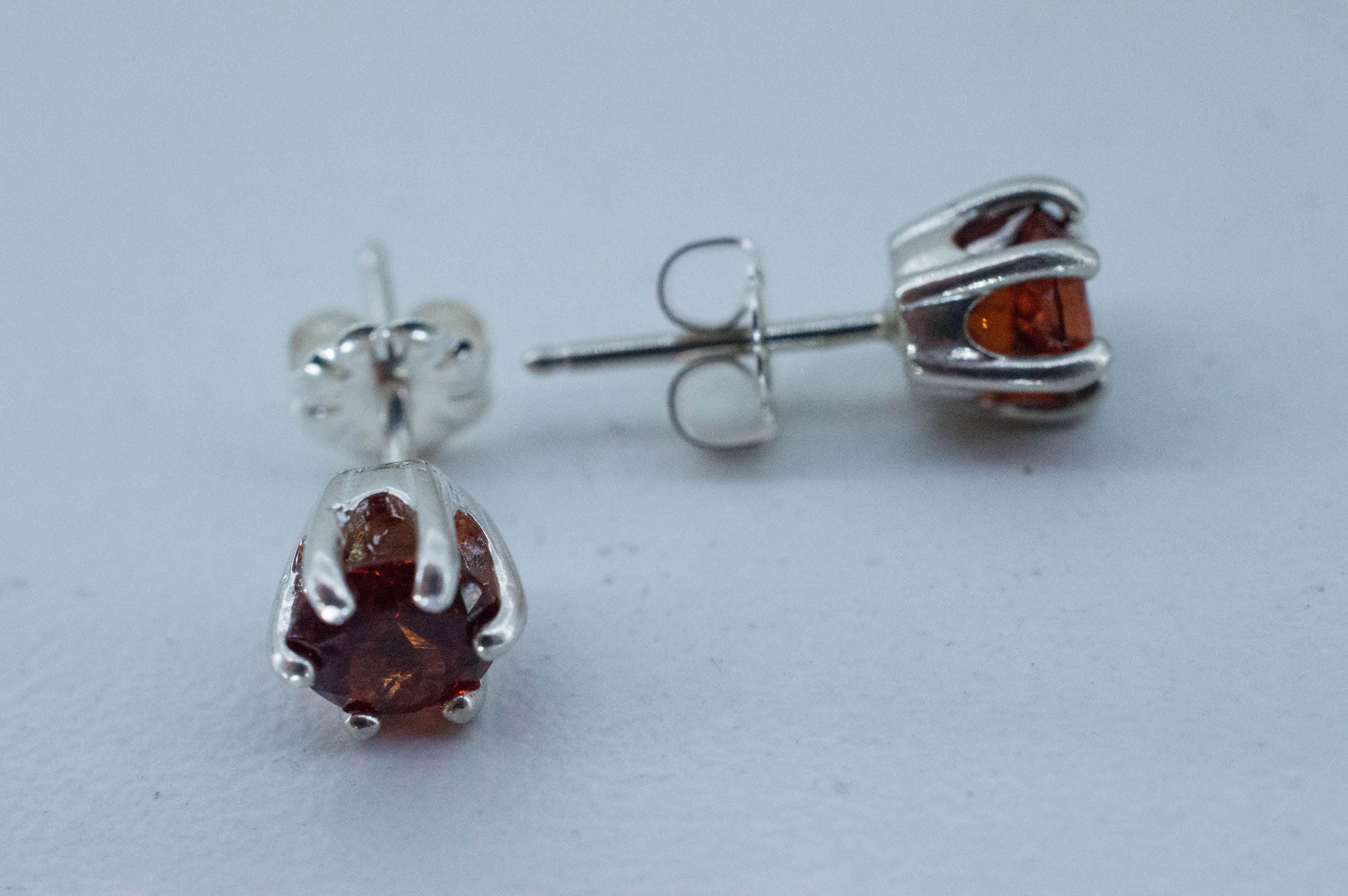 Spessartite Garnet Earrings; Natural Untreated Tanzania Lindi Garnet; 1.730cts - Mark Oliver Gems