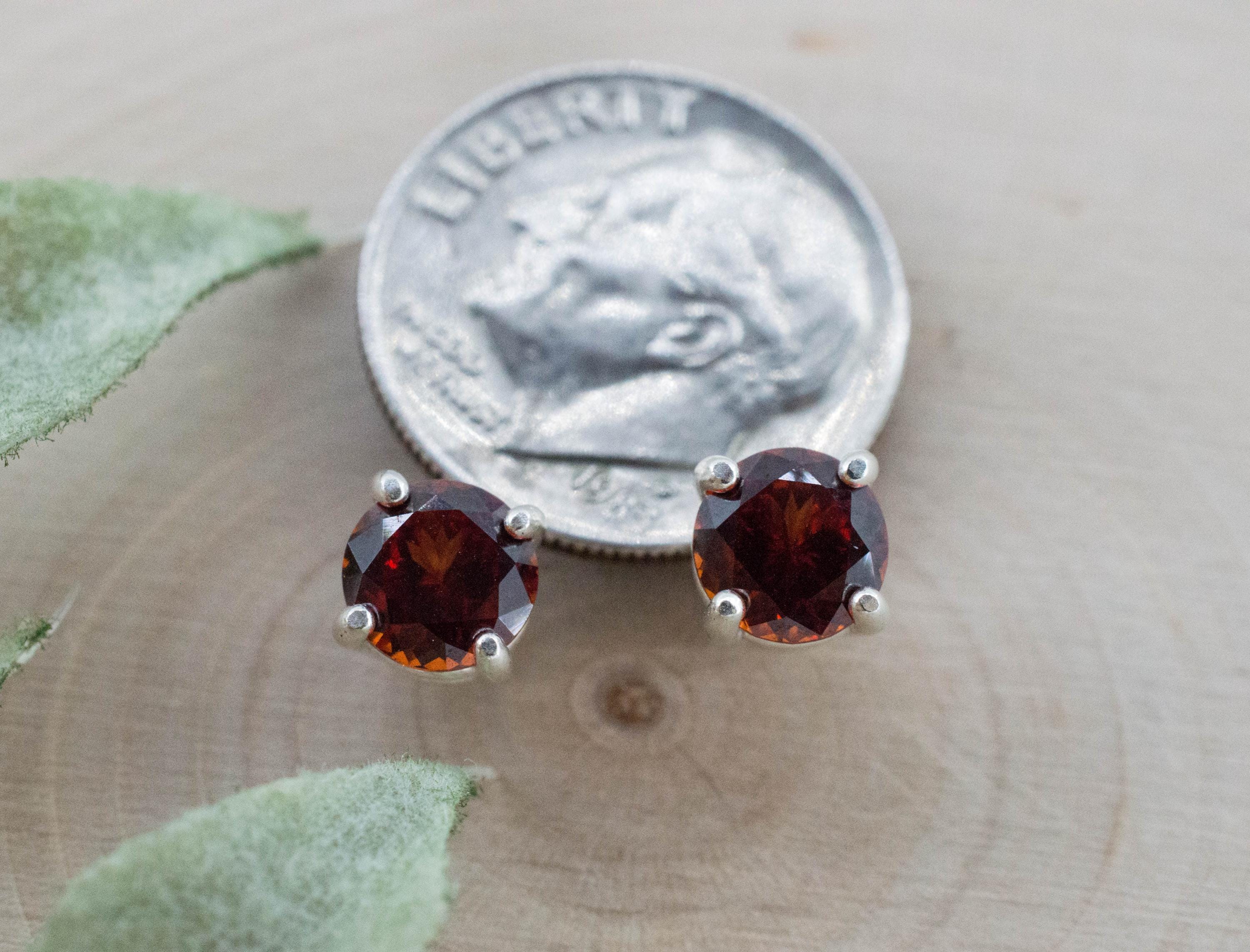 Spessartite Garnet Earrings; Natural Untreated Tanzania Lindi Garnet; 1.975cts - Mark Oliver Gems