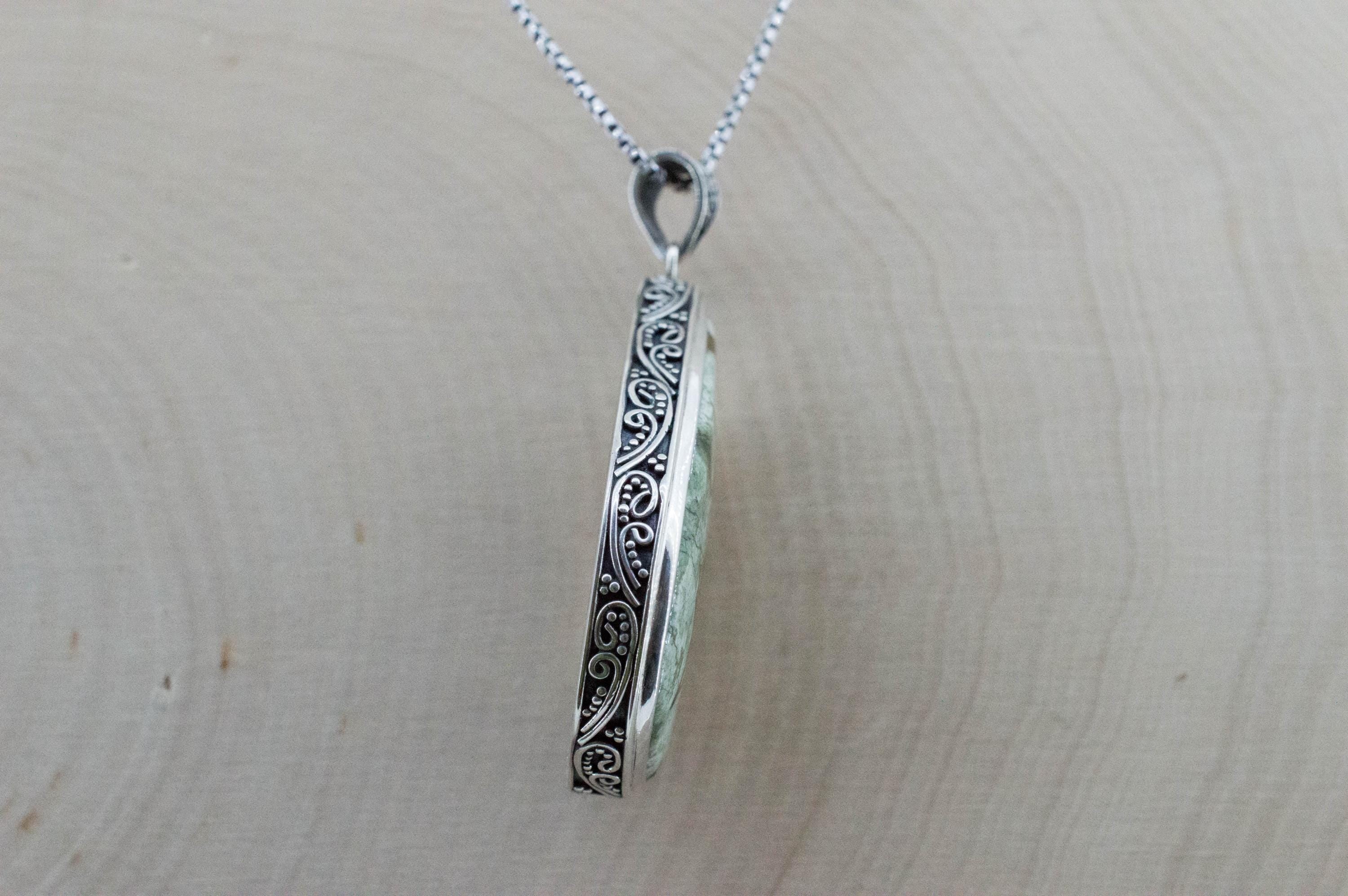 Rainforest Jasper Pendant; Natural Untreated Australian Jasper