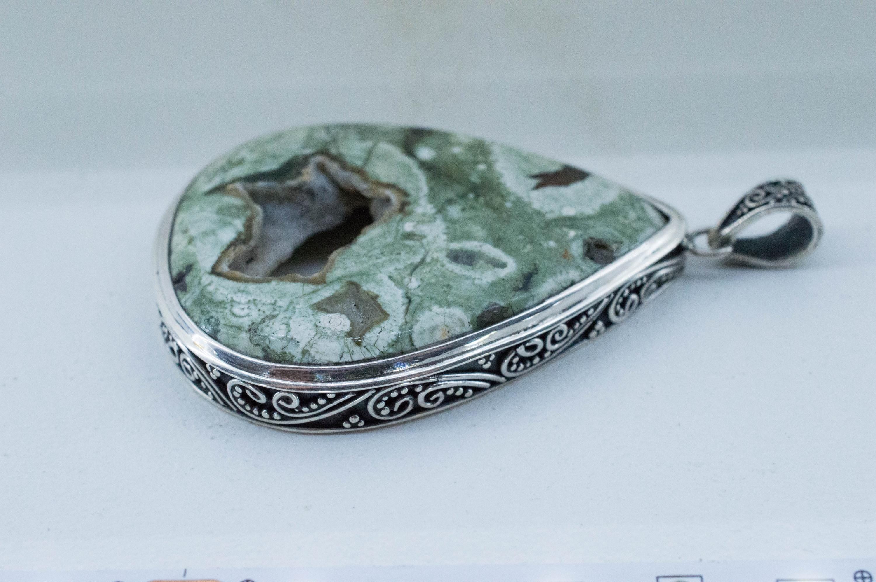 Rainforest Jasper Pendant; Natural Untreated Australian Jasper