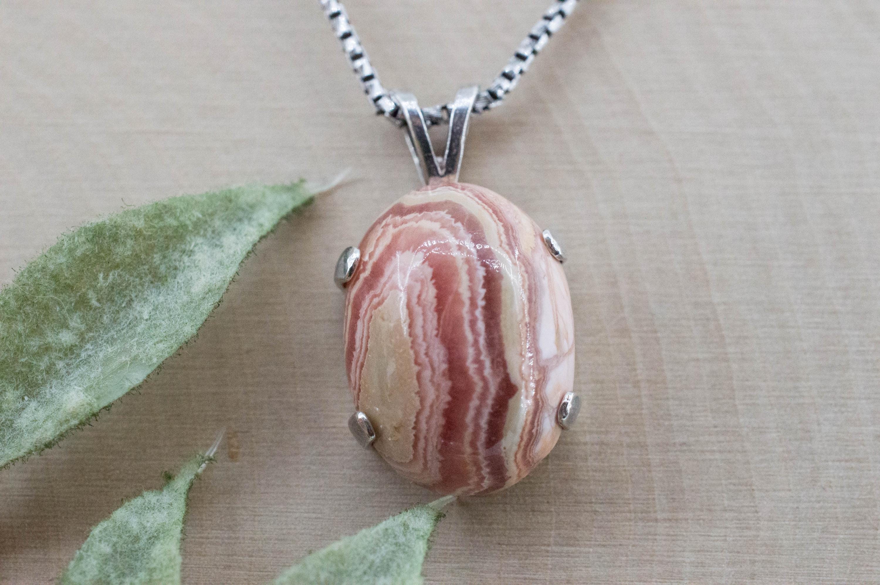 Rhodochrosite Pendant; Natural Untreated Argentina Rhodochrosite; 16.885cts