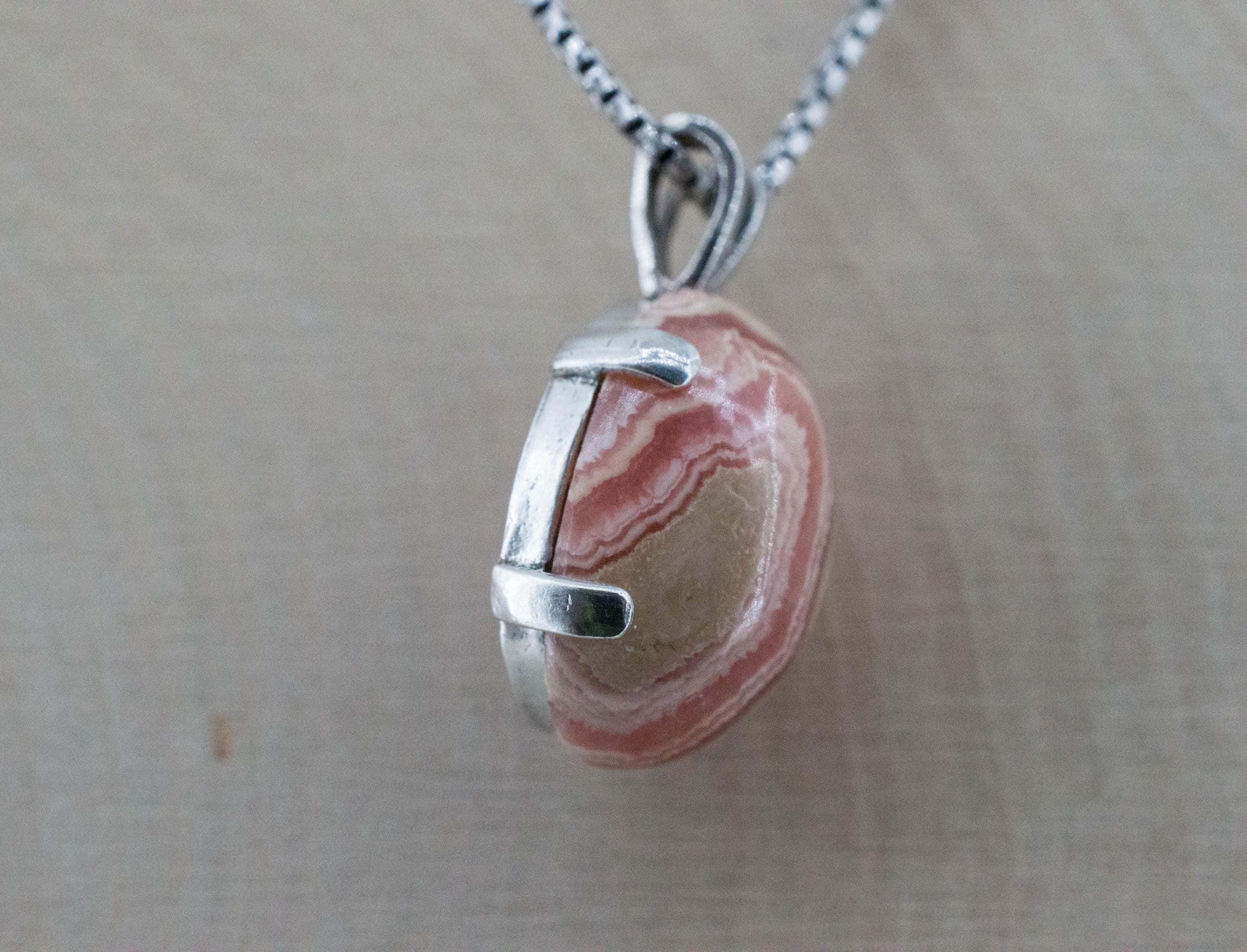 Rhodochrosite Pendant; Natural Untreated Argentina Rhodochrosite; 16.885cts