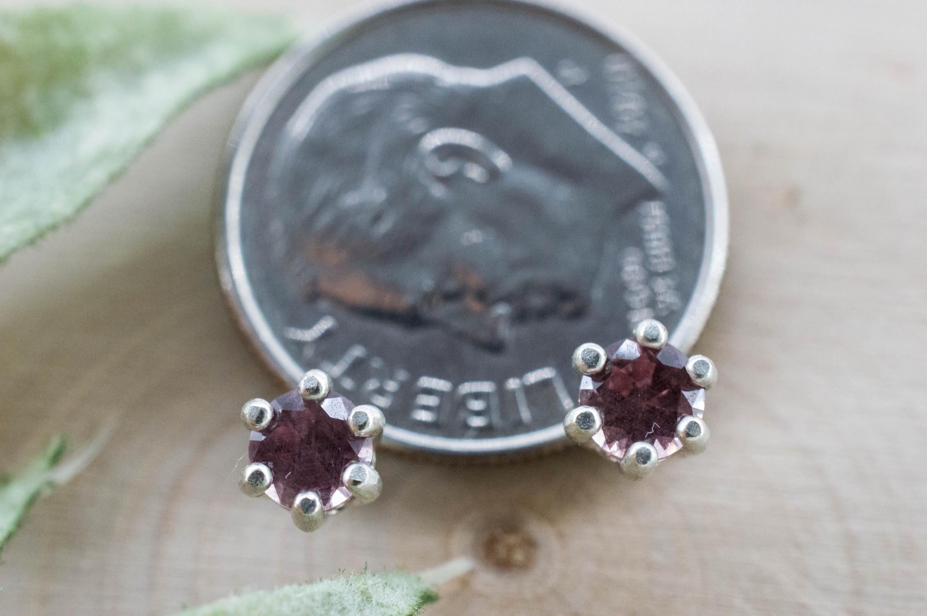 Imperial Garnet Earrings; Natural Untreated Tanzania Lindi Garnet; 0.525cts - Mark Oliver Gems