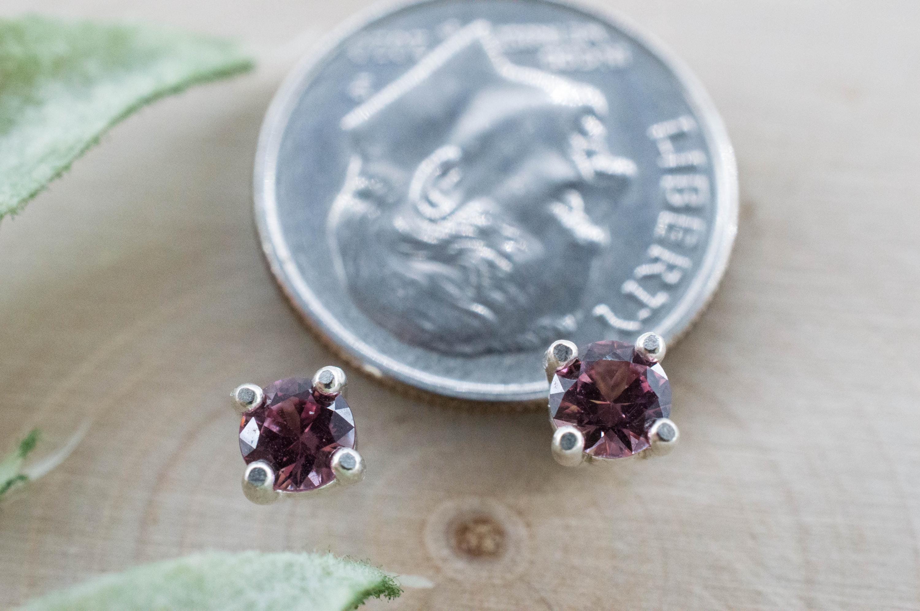 Imperial Garnet Earrings; Natural Untreated Tanzania Lindi Garnet; 0.545cts - Mark Oliver Gems