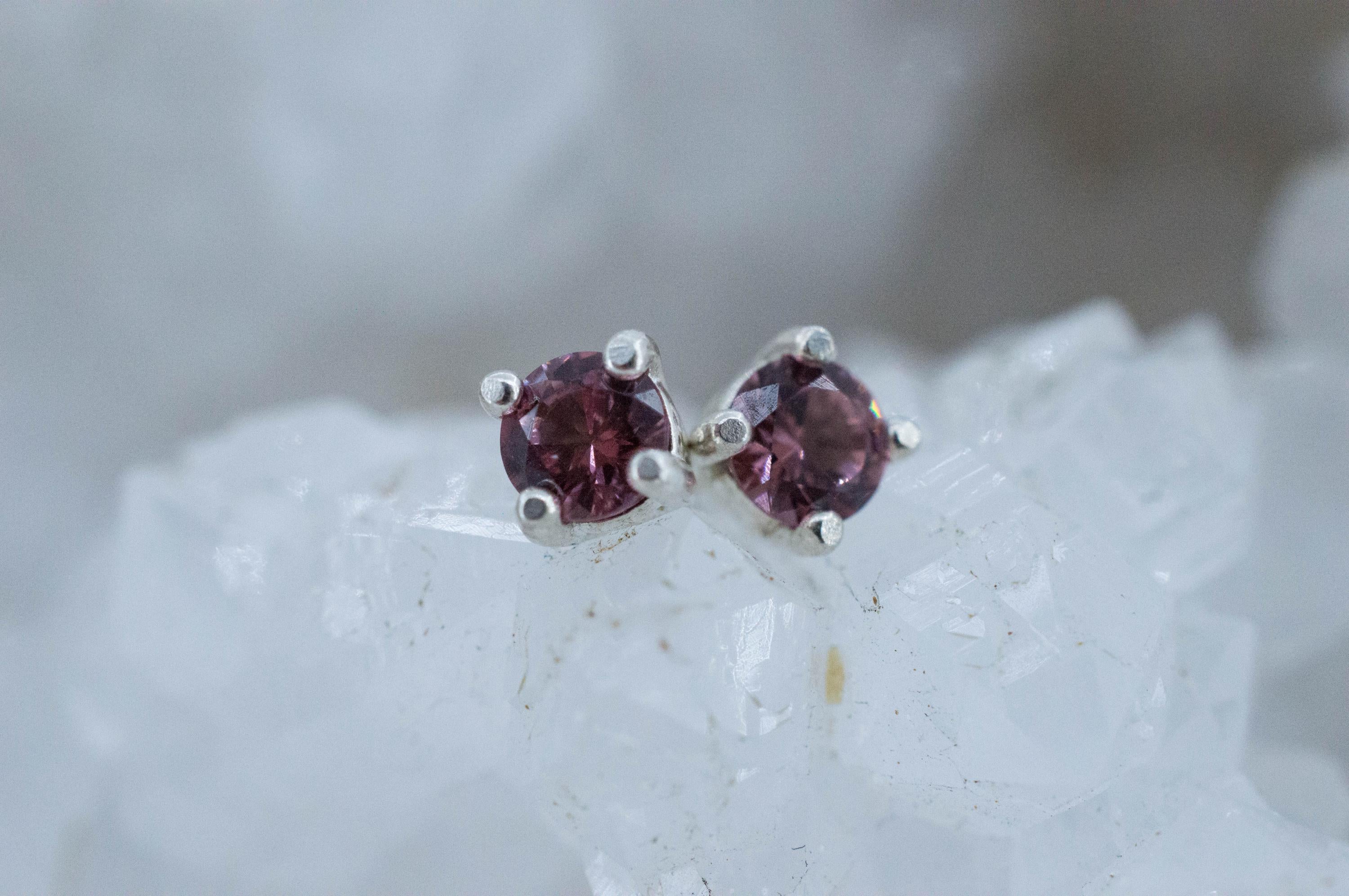 Imperial Garnet Earrings; Natural Untreated Tanzania Lindi Garnet; 0.545cts - Mark Oliver Gems