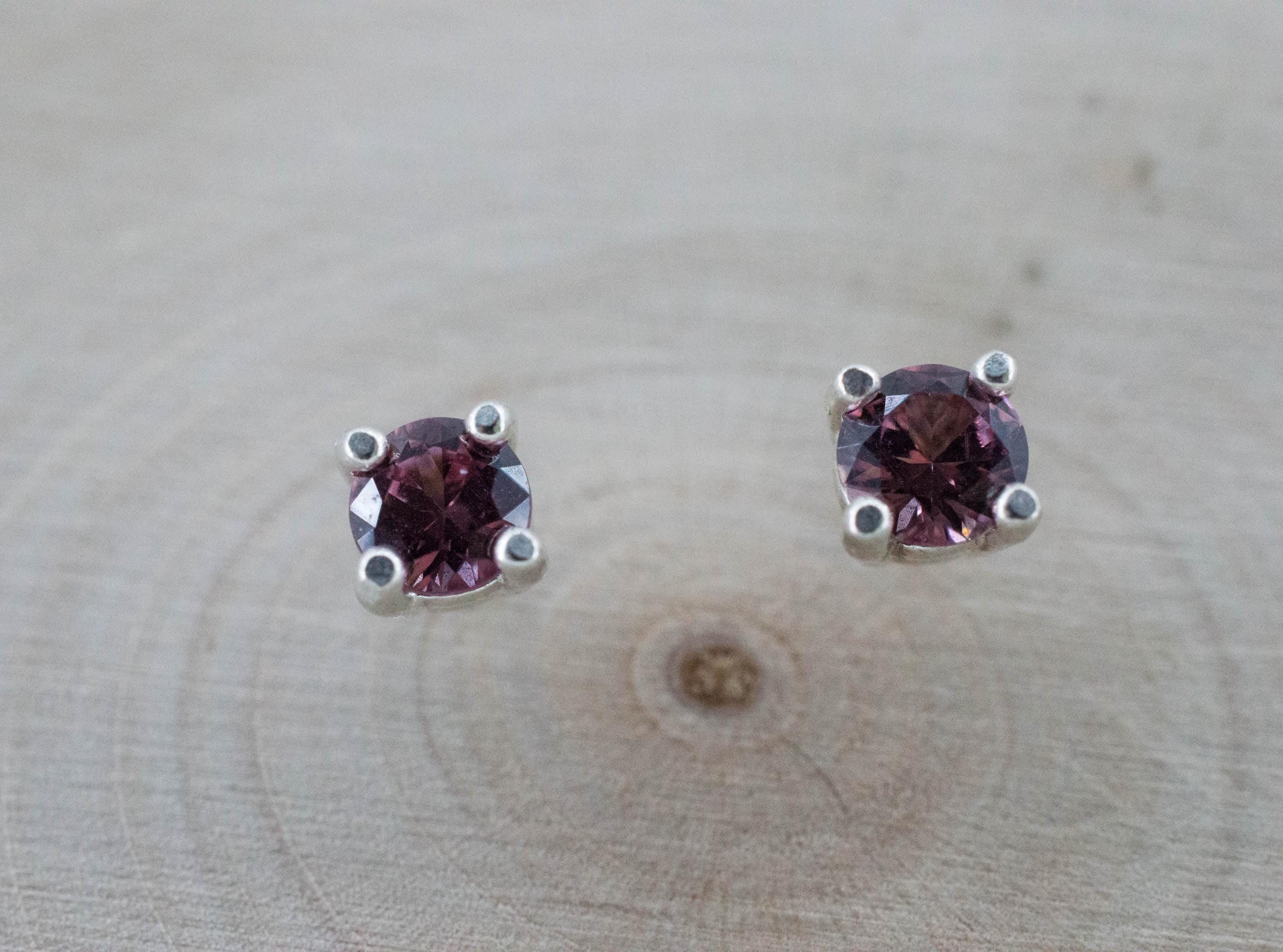 Imperial Garnet Earrings; Natural Untreated Tanzania Lindi Garnet; 0.545cts - Mark Oliver Gems