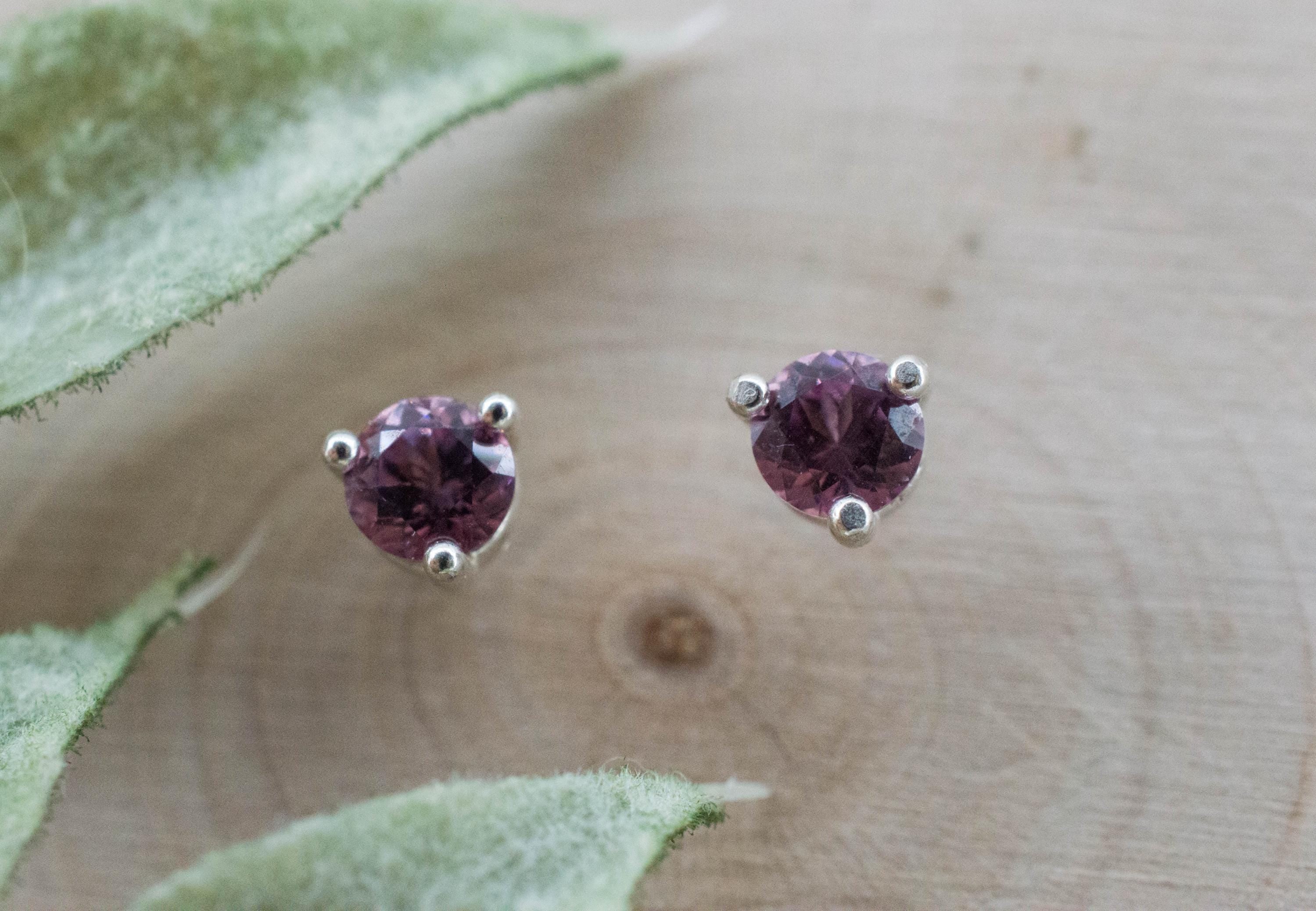 Imperial Garnet Earrings; Natural Untreated Tanzania Lindi Garnet; 0.620cts - Mark Oliver Gems