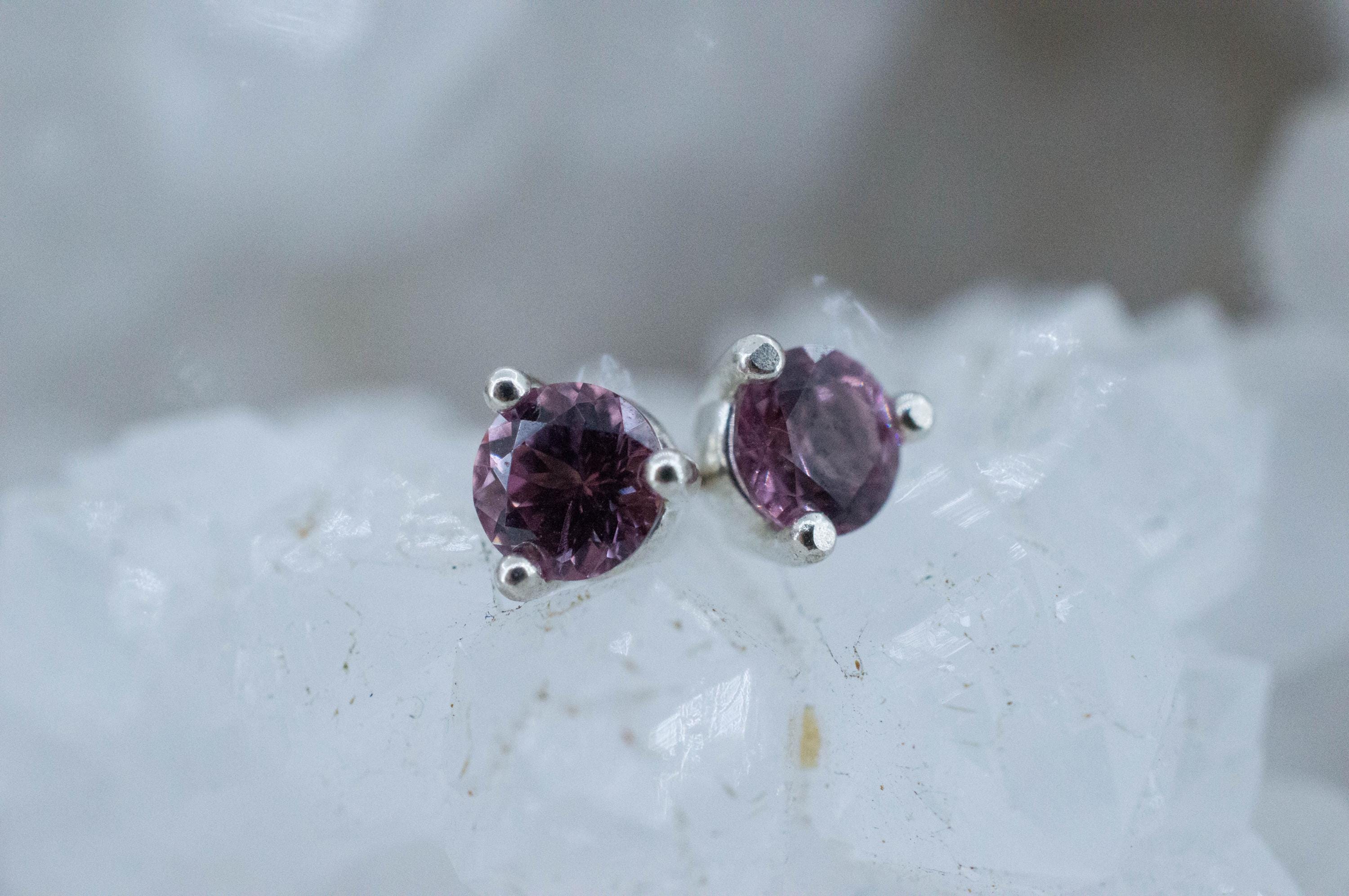 Imperial Garnet Earrings; Natural Untreated Tanzania Lindi Garnet; 0.620cts - Mark Oliver Gems