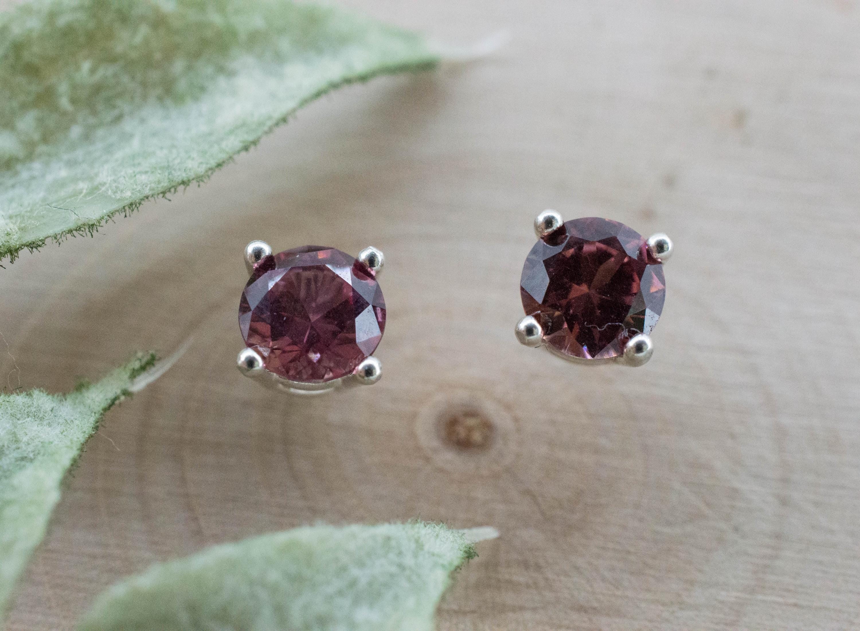 Imperial Garnet Earrings; Natural Untreated Tanzania Lindi Garnet; 1.110cts - Mark Oliver Gems