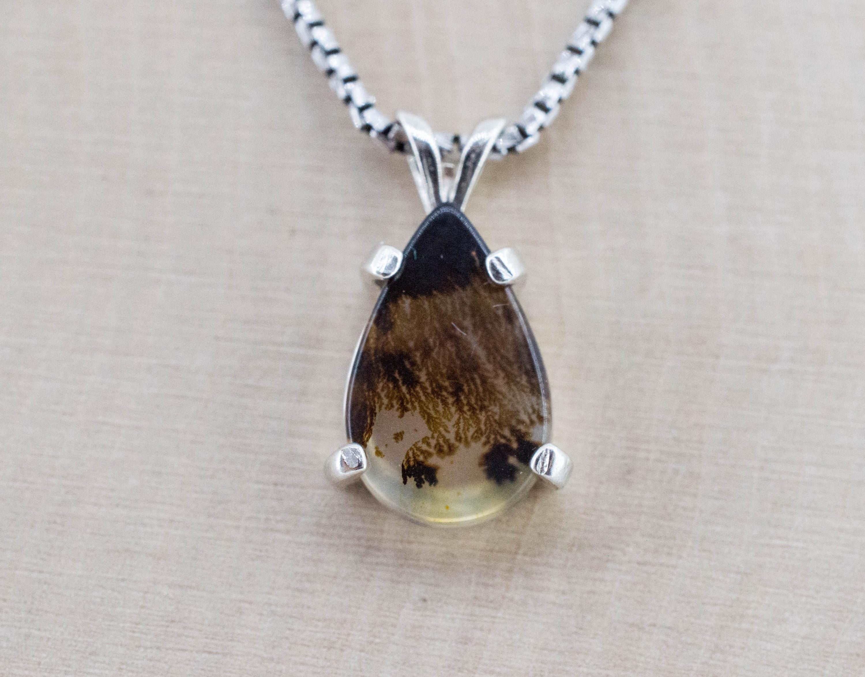 Dendritic Agate Pendant; Natural Untreated India Sanjar Agate; 2.090cts - Mark Oliver Gems