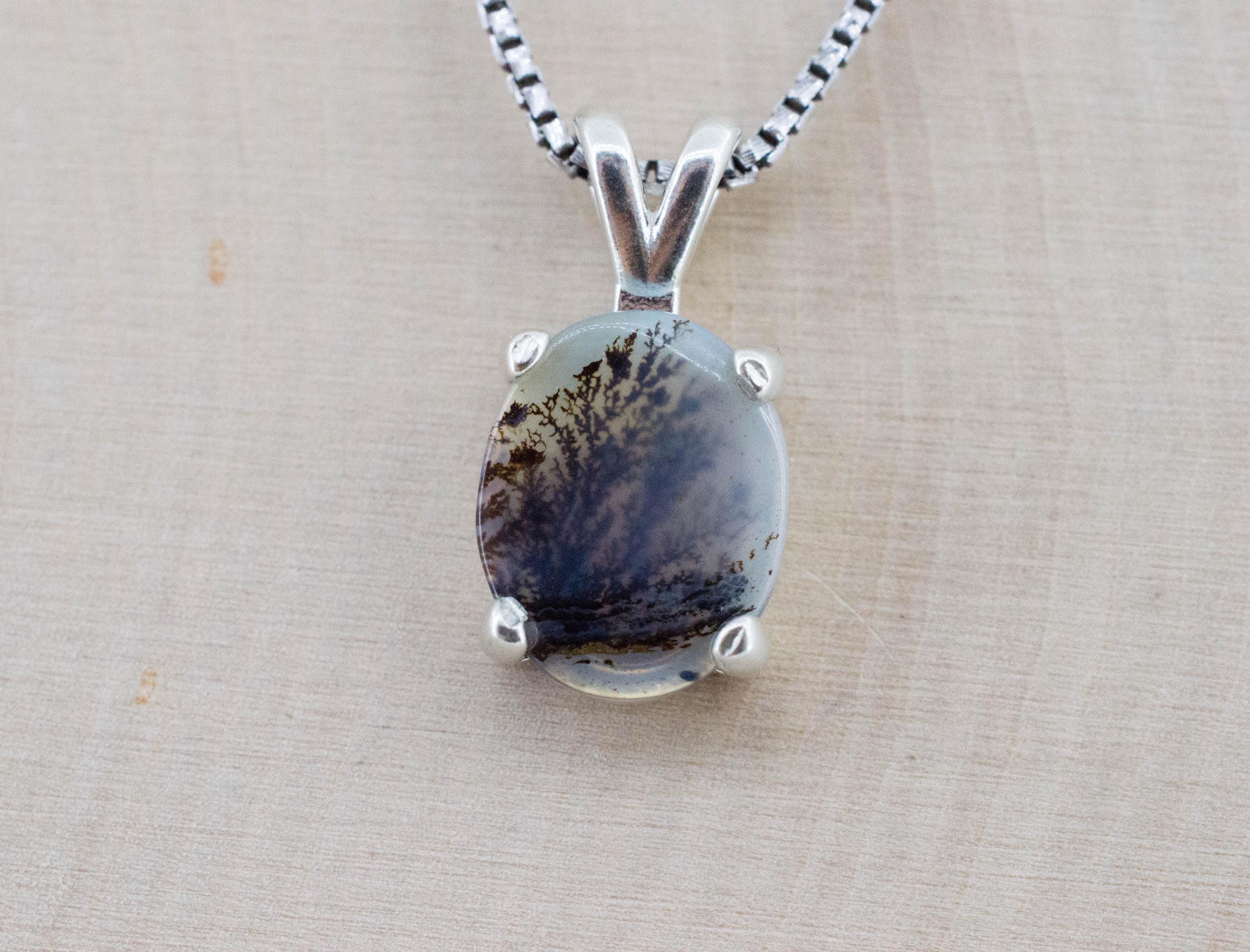 Dendritic Agate Pendant; Natural Untreated India Sanjar Agate; 2.620cts - Mark Oliver Gems