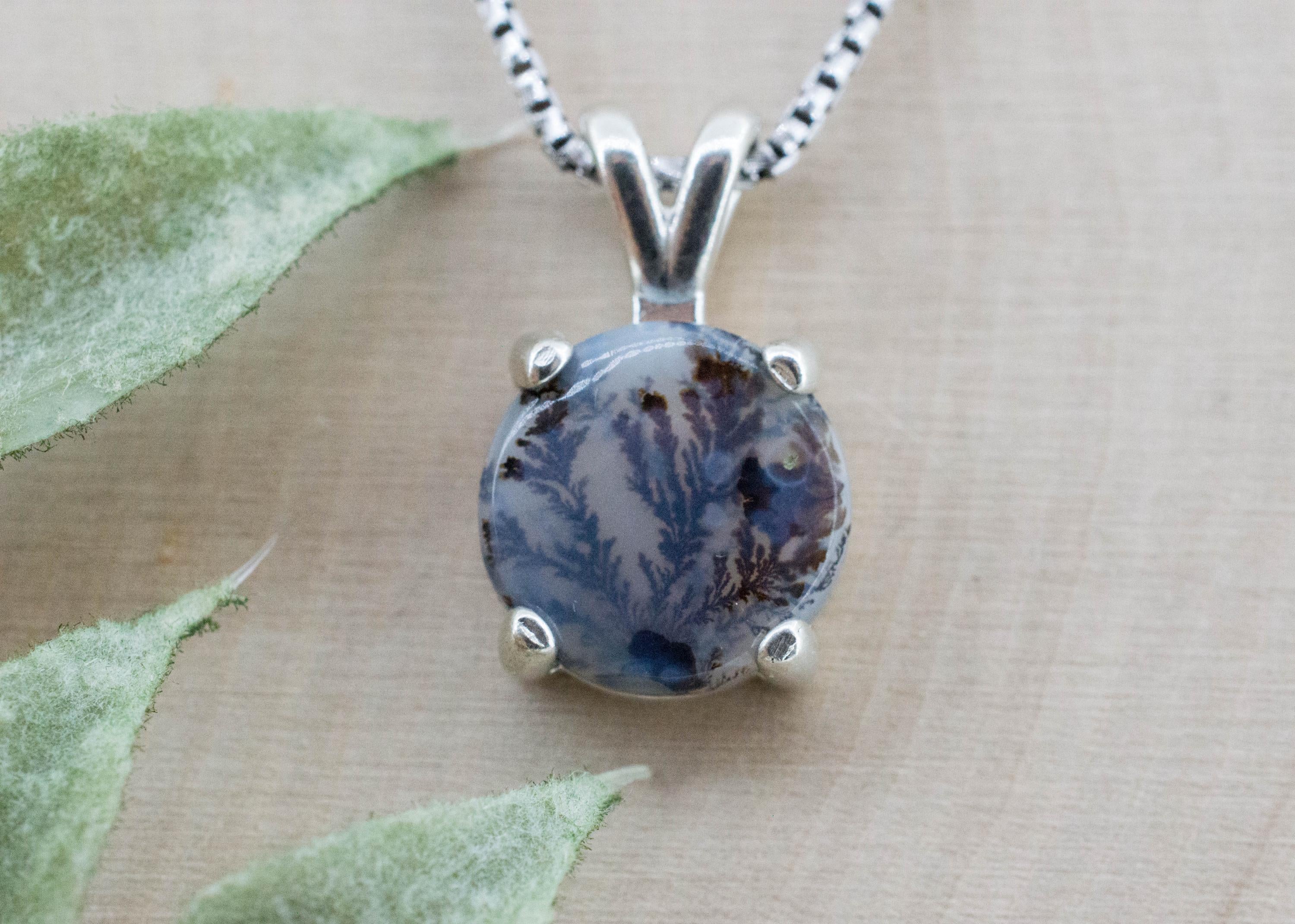 Dendritic Agate Pendant; Natural Untreated India Sanjar Agate; 3.090cts - Mark Oliver Gems