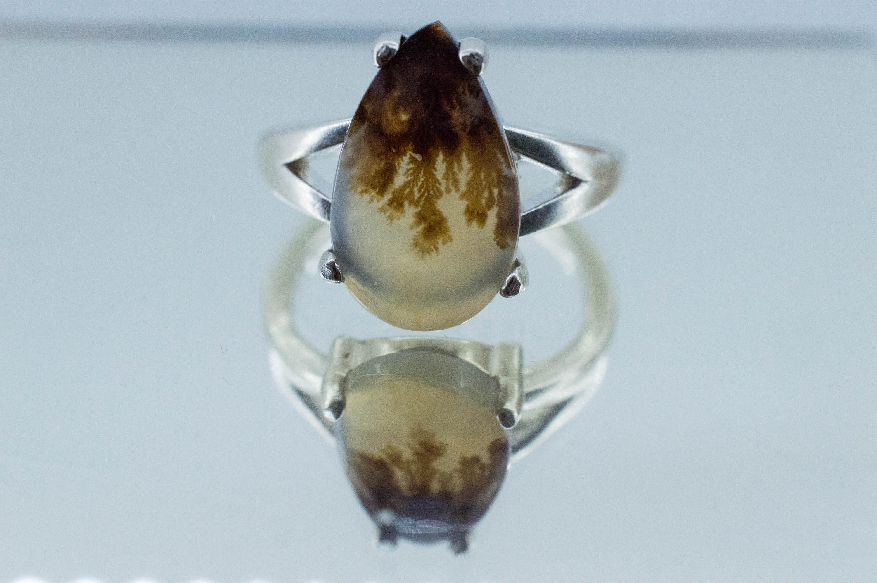 Dendritic Agate Ring; Natural Untreated India Sanjar Agate; 3.115cts - Mark Oliver Gems