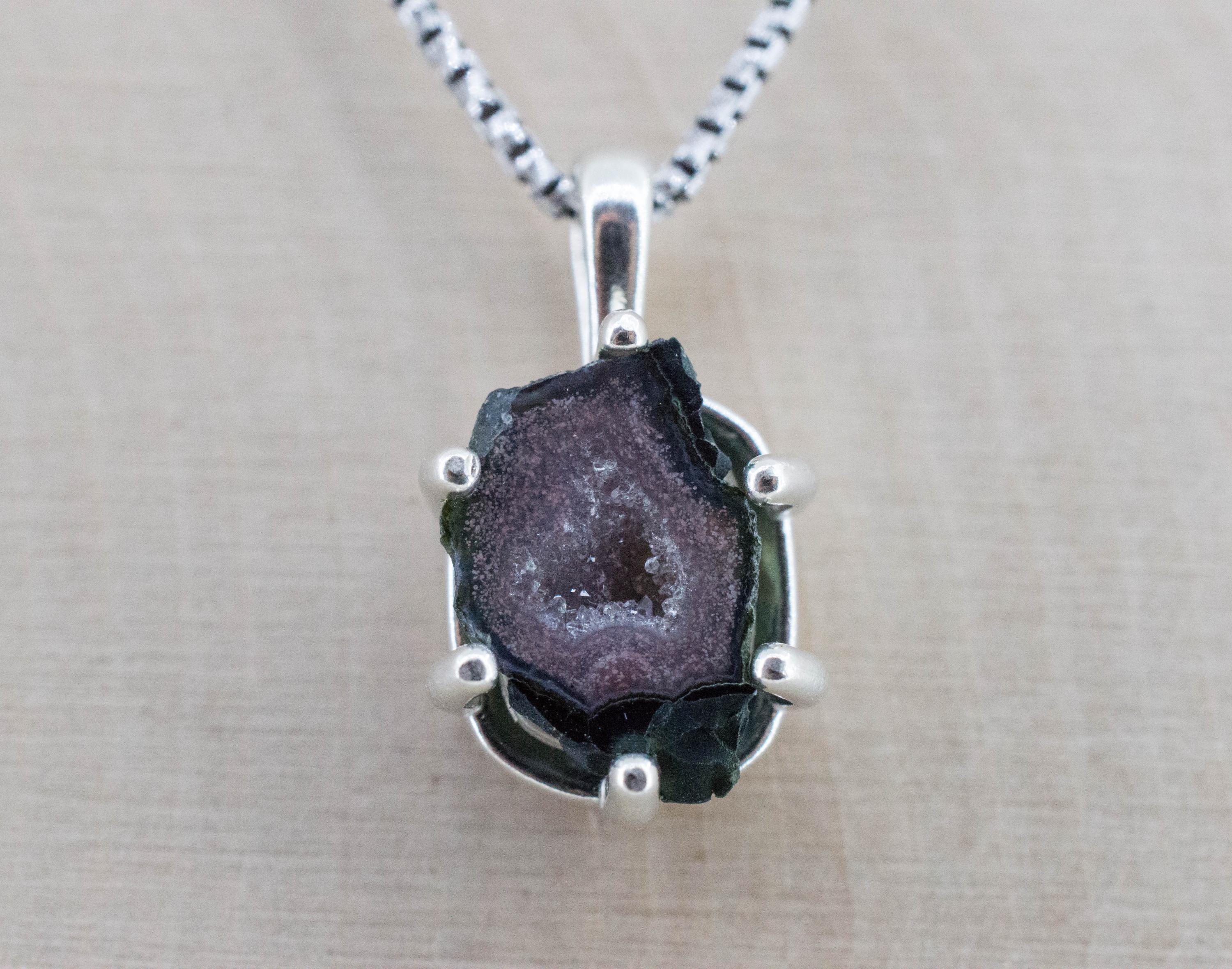 Mini Agate Geode Pendant, Natural Untreated Mexico Tabasco Geode; 2.710cts - Mark Oliver Gems