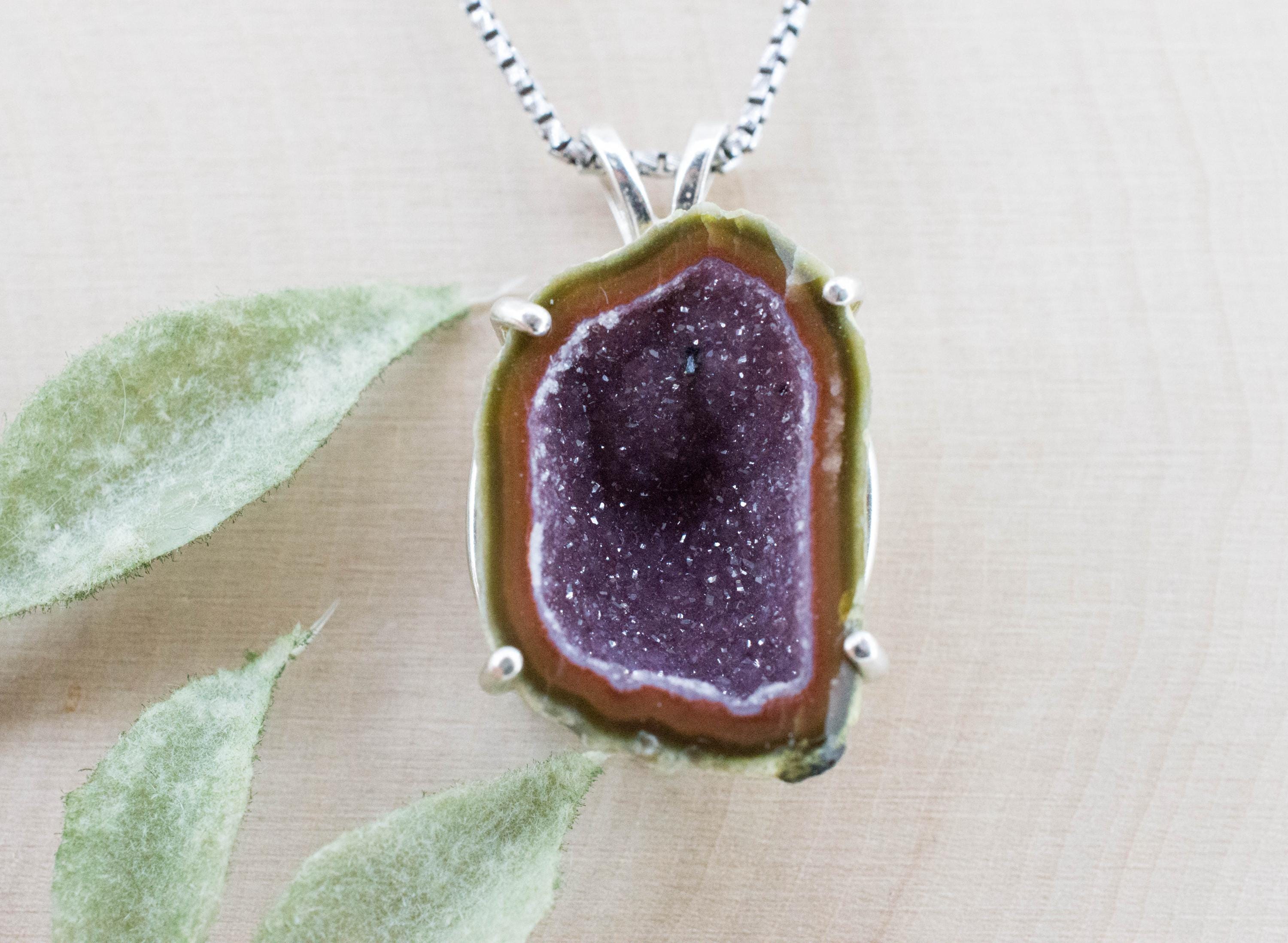 Mini Agate Geode Pendant, Natural Untreated Mexico Tabasco Geode; 15.420cts - Mark Oliver Gems