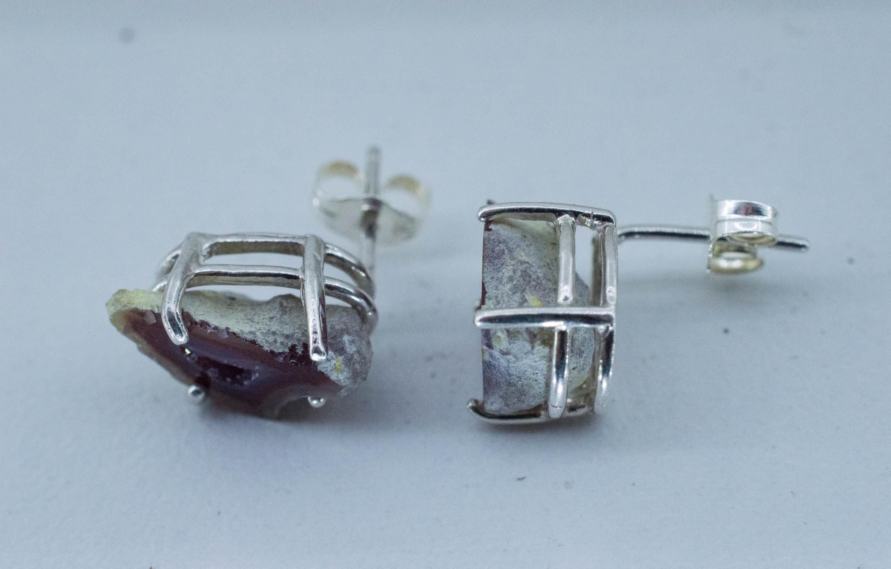 Agate Geode Earrings, Natural Untreated Mexico Tabasco Mini Geodes; 5.715cts - Mark Oliver Gems