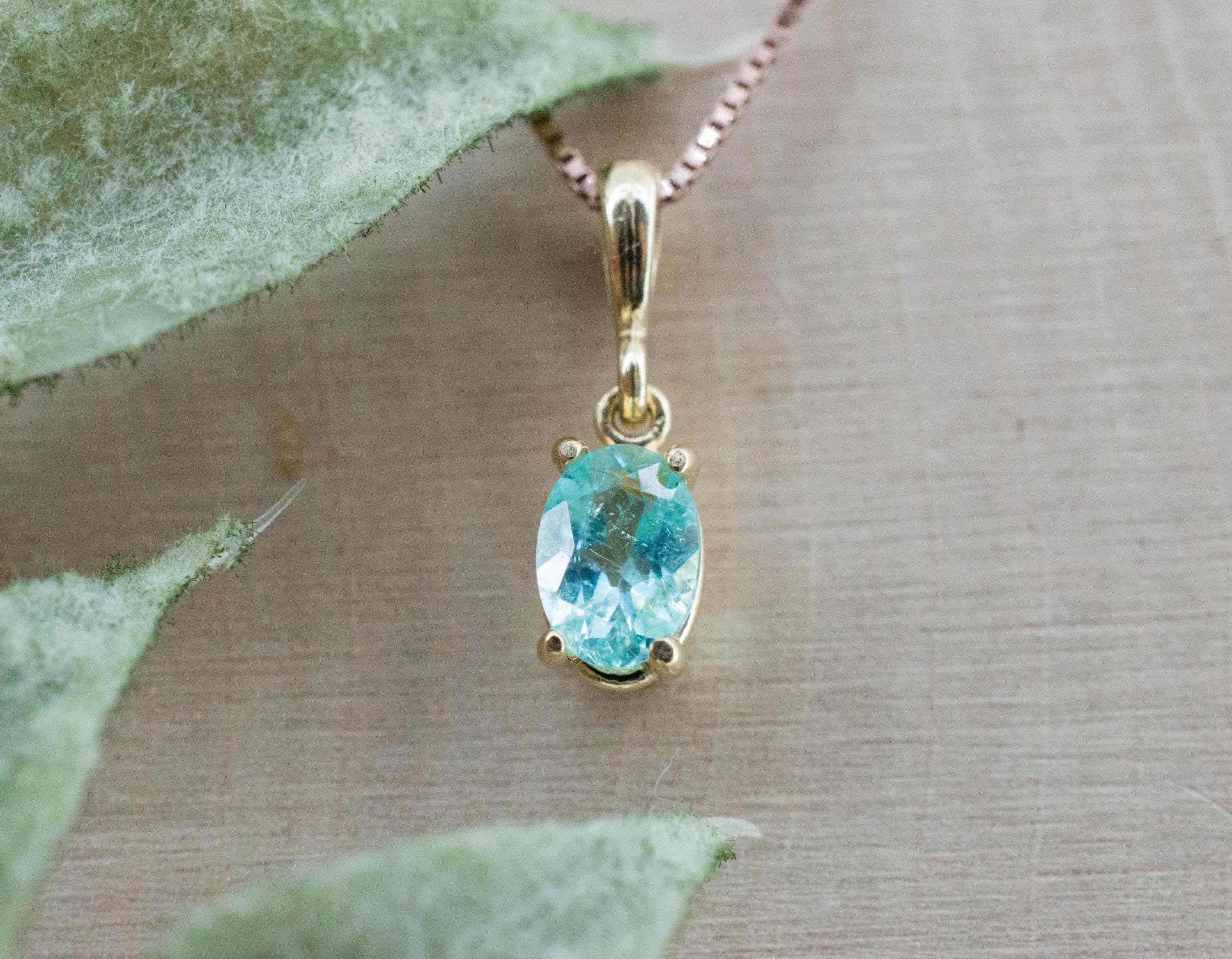 Paraiba Tourmaline Pendant; Natural Brazilian Tourmaline; 0.375cts - Mark Oliver Gems